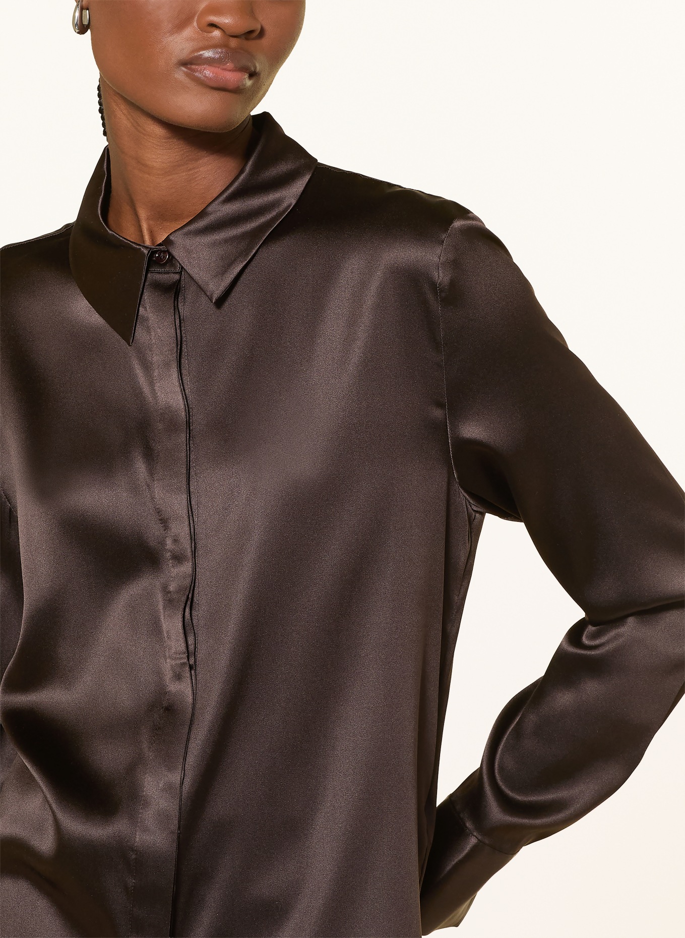 darling harbour Bluzka koszulowa z jedwabiu: ESPRESSO