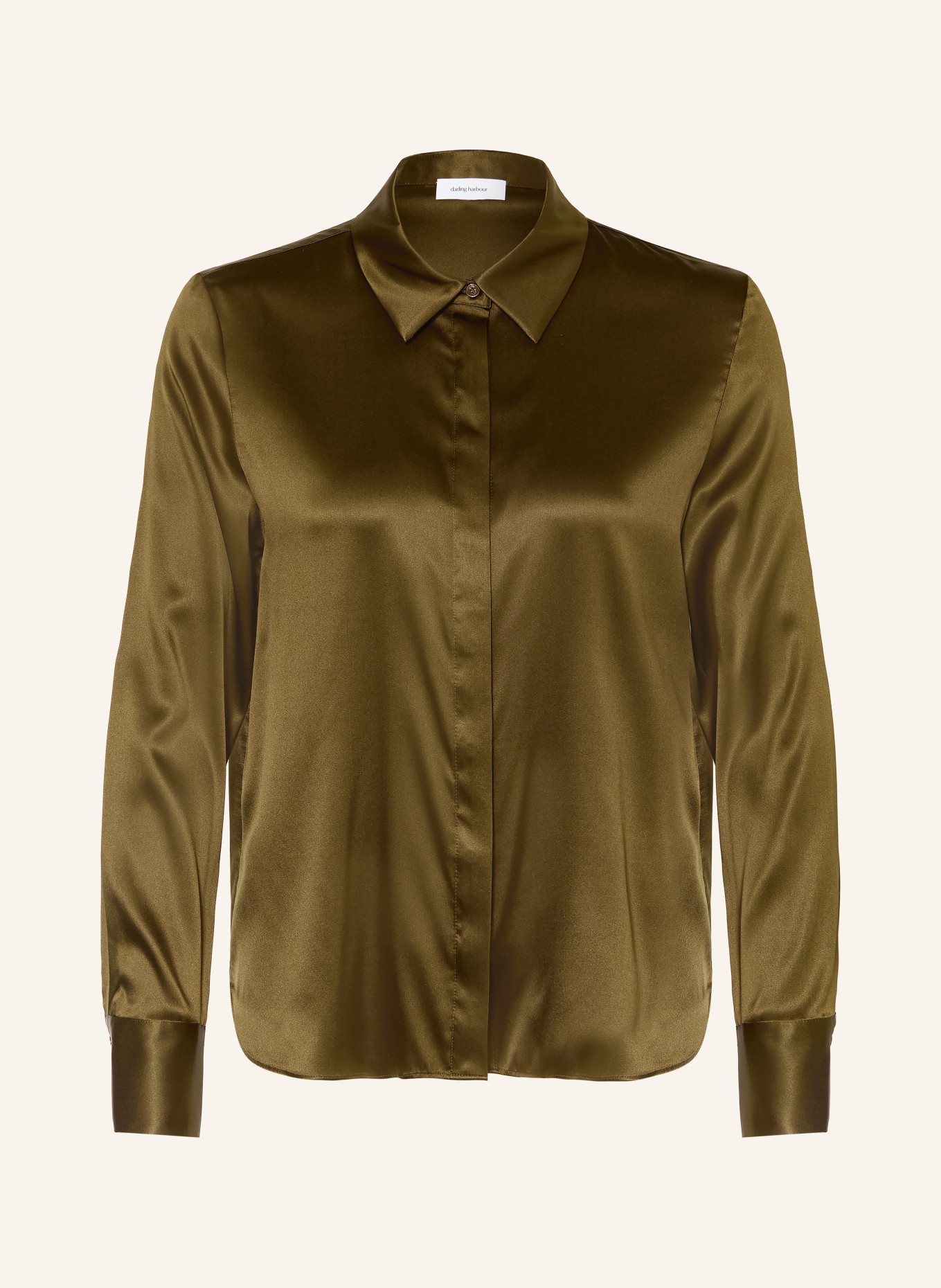 darling harbour Hemdbluse aus Seide: DARK OLIVE