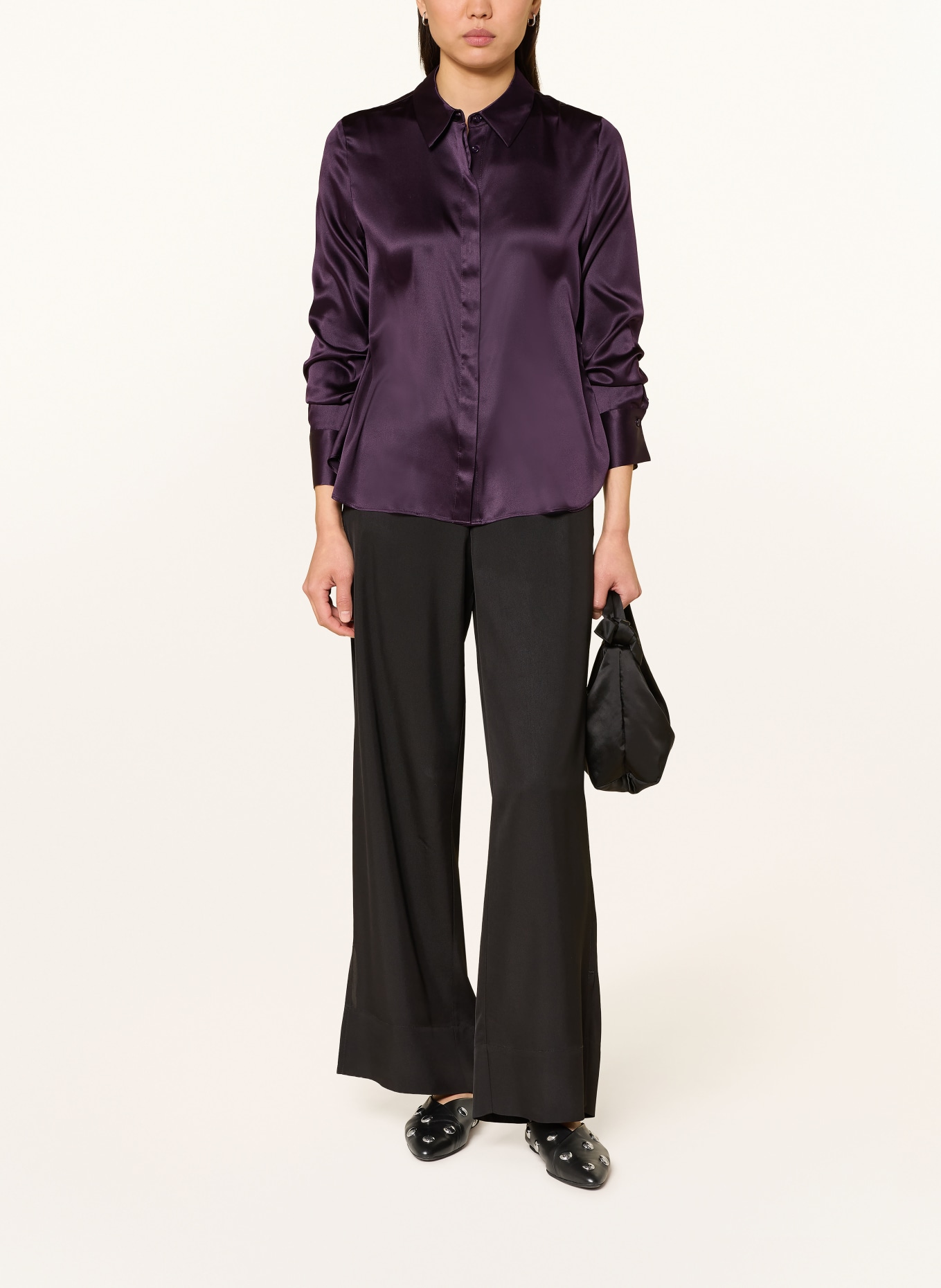 darling harbour Bluzka koszulowa z jedwabiu: BLUEBERRY