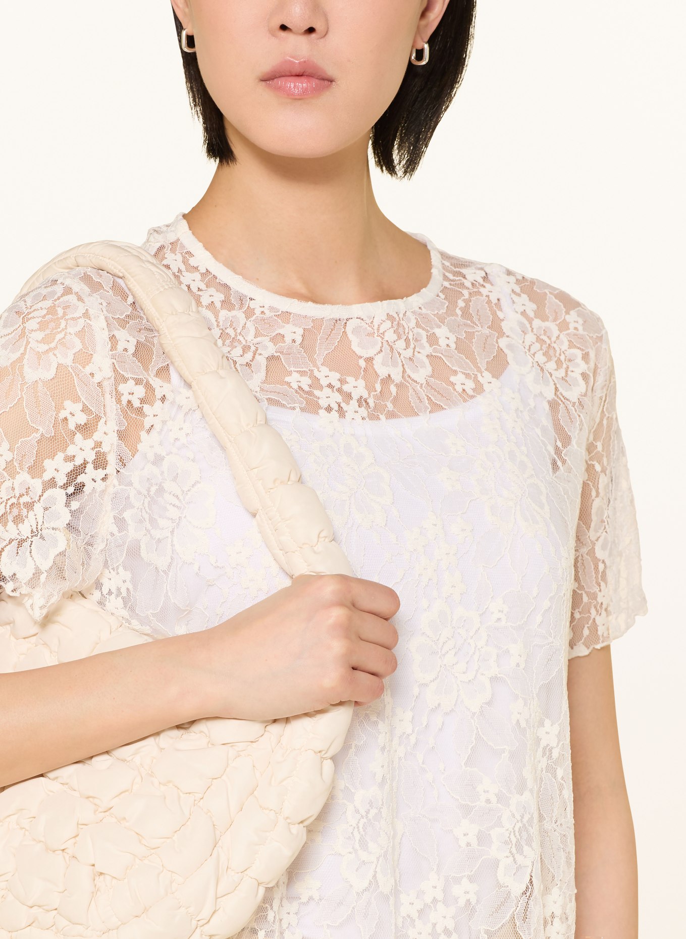 darling harbour Blusenshirt aus Spitze: OFFWHITE