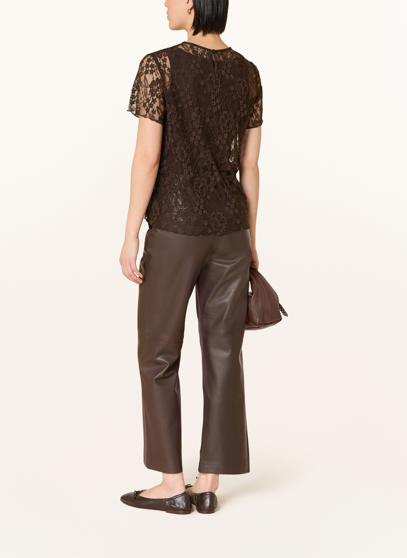 darling harbour Blusenshirt aus Spitze: DARK BROWN