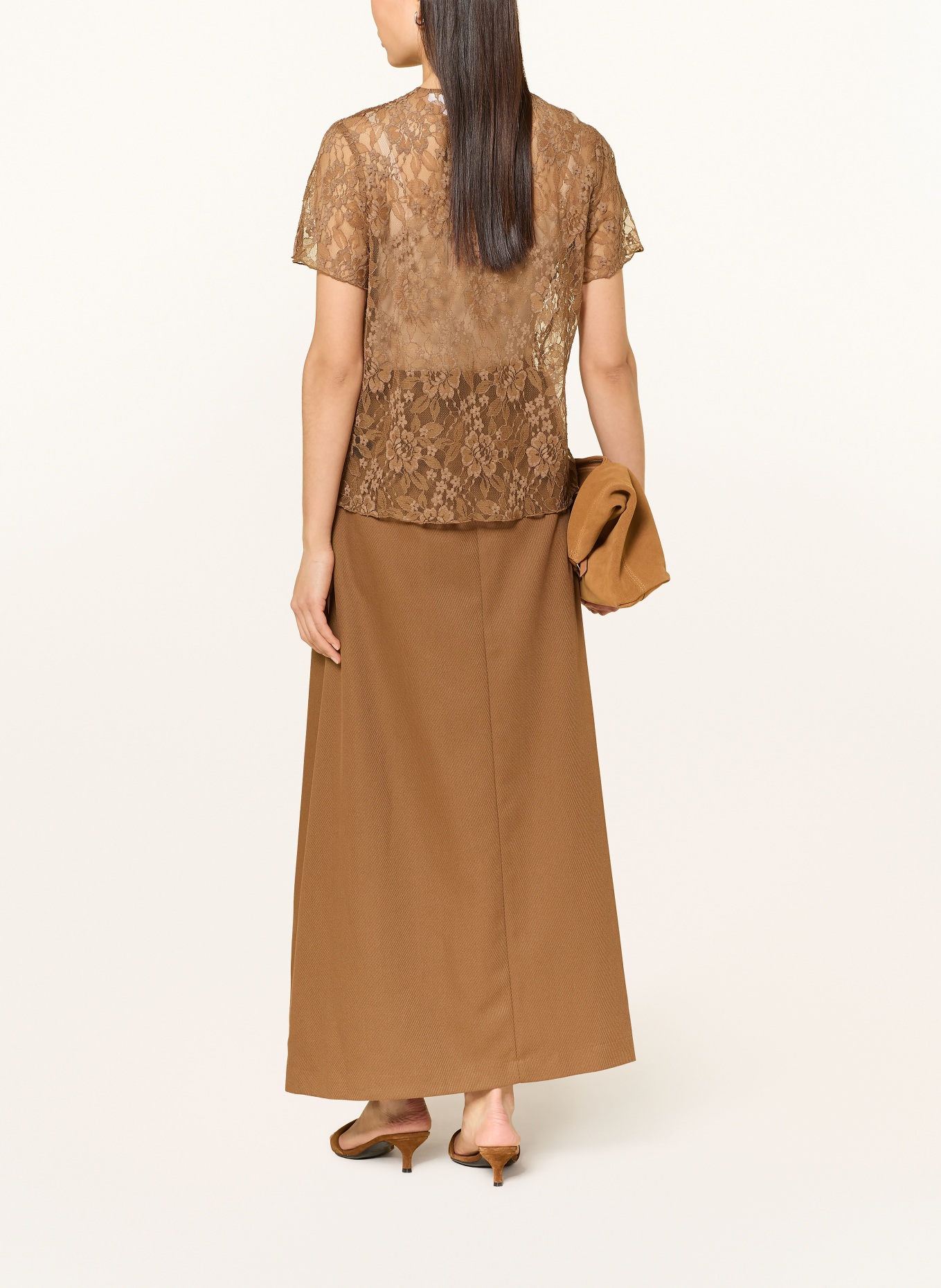 darling harbour Blusenshirt aus Spitze: MOKKA