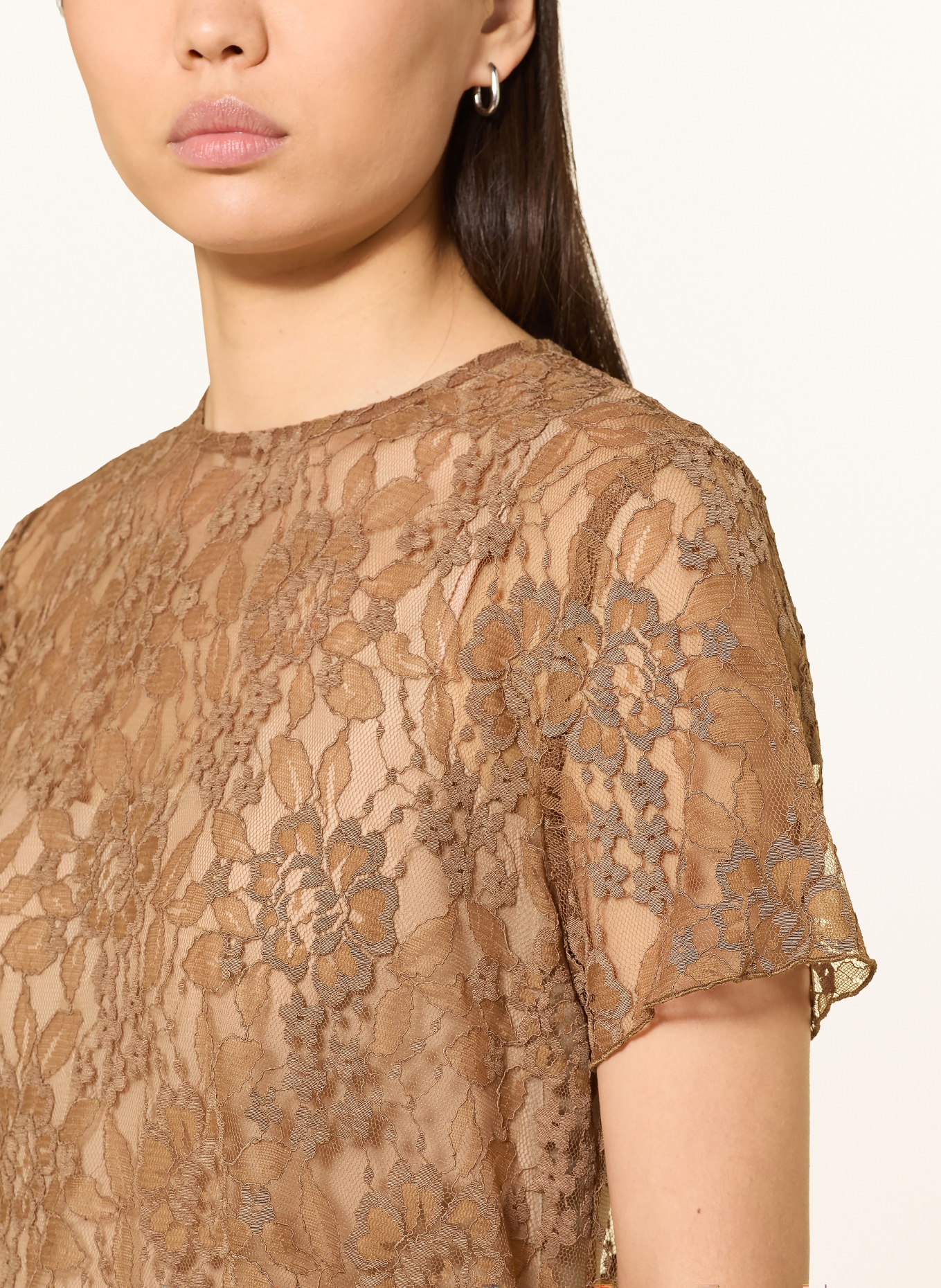 darling harbour Blusenshirt aus Spitze: MOKKA