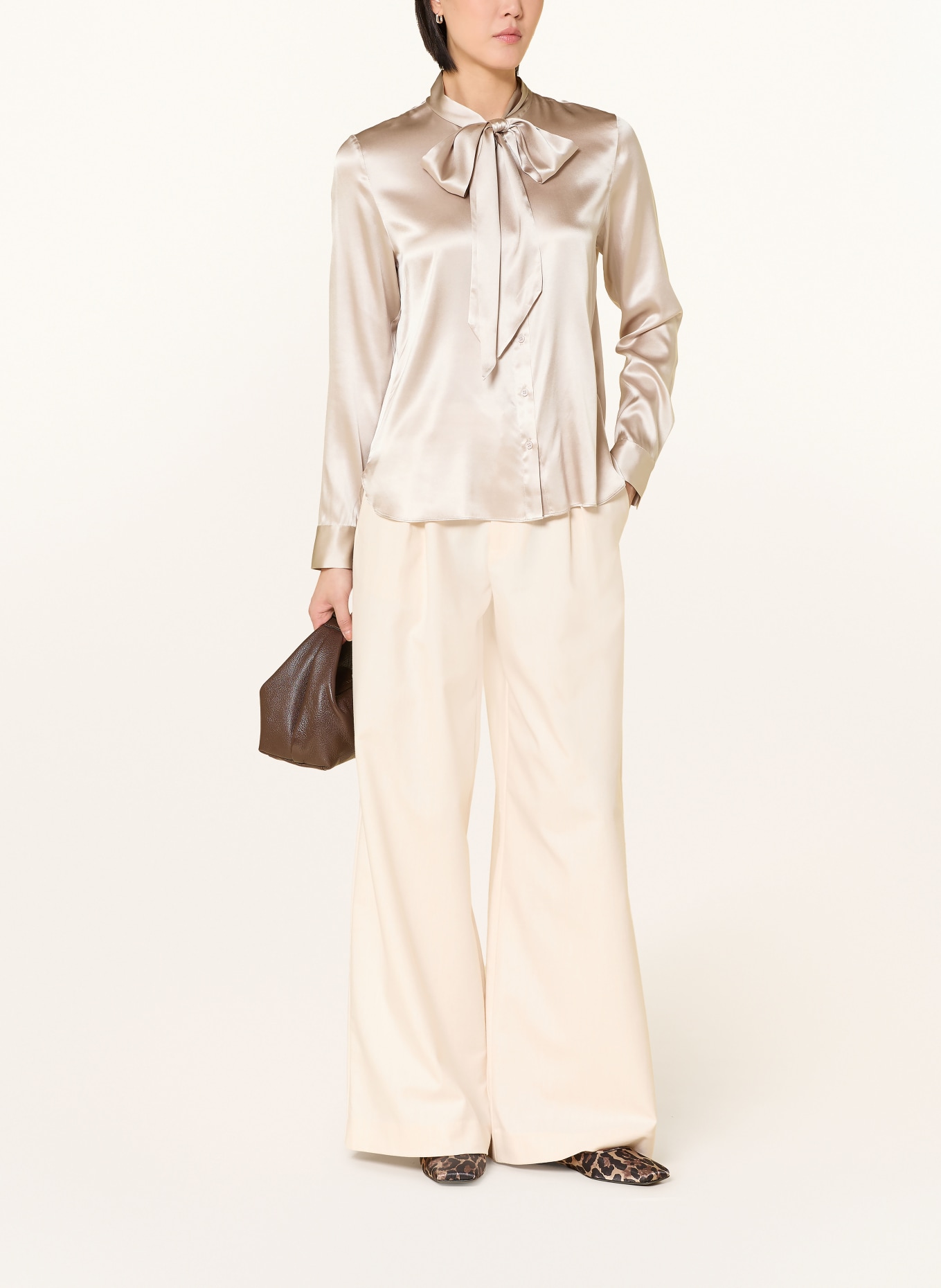 darling harbour Schluppenbluse aus Seide: STONE