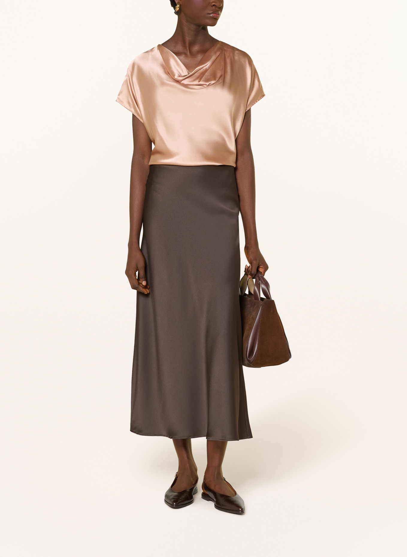 darling harbour Blusenshirt aus Seide: CAMEL