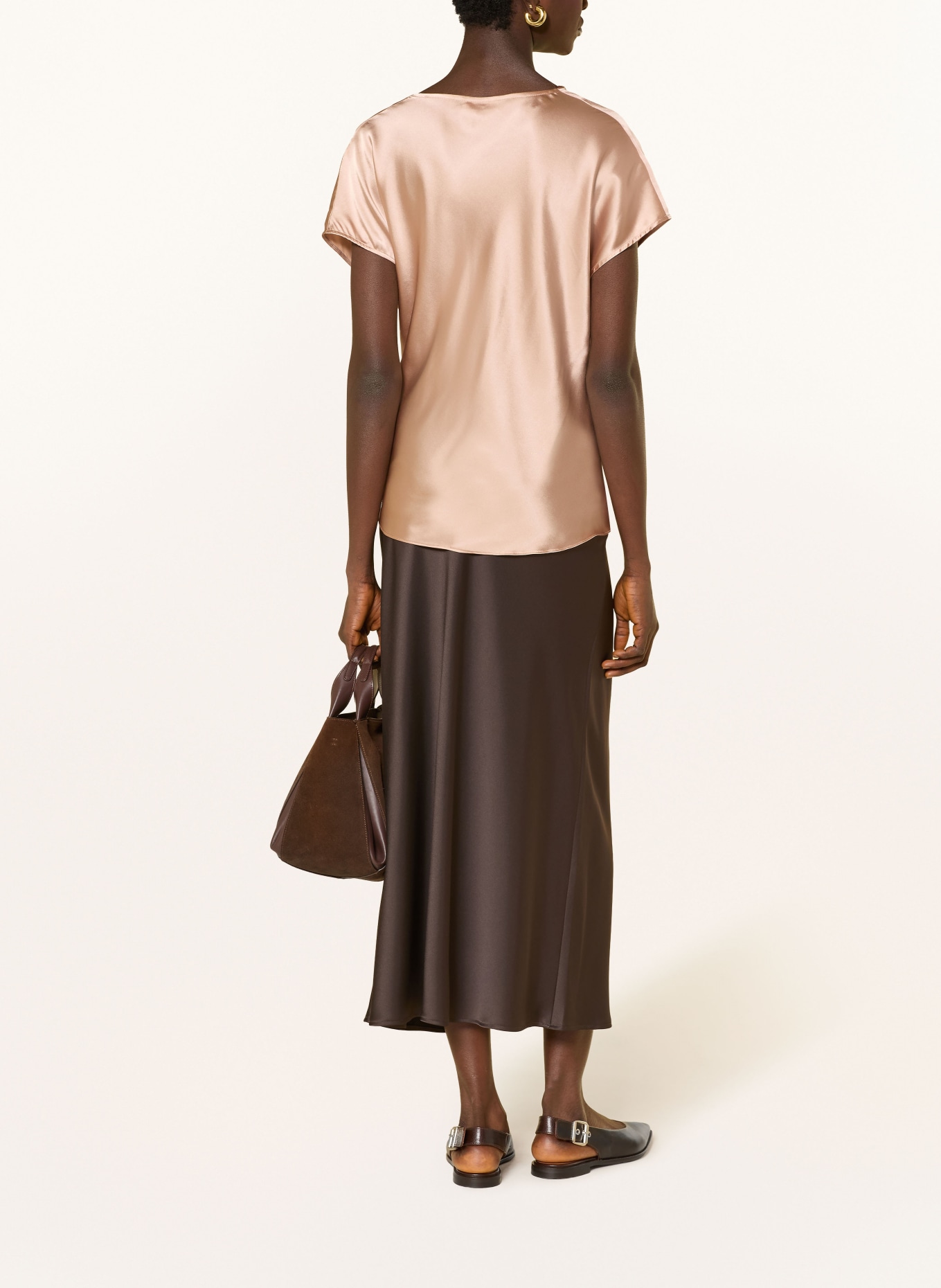 darling harbour Blusenshirt aus Seide: CAMEL