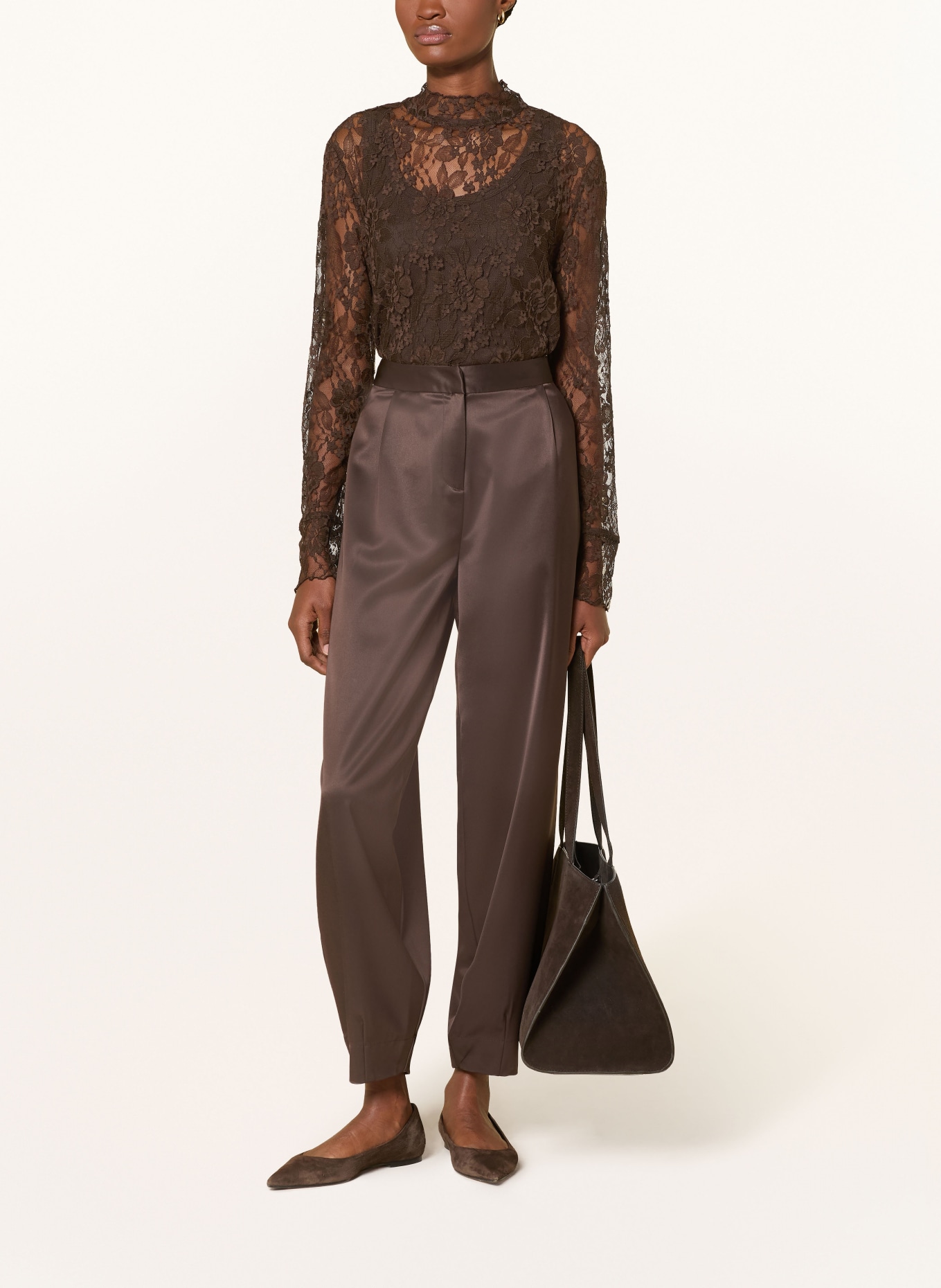 darling harbour Krajková halenka: DARK BROWN