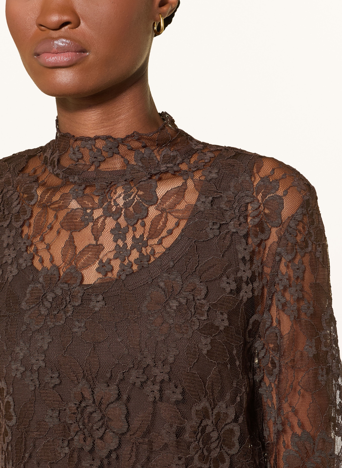 darling harbour Krajková halenka: DARK BROWN