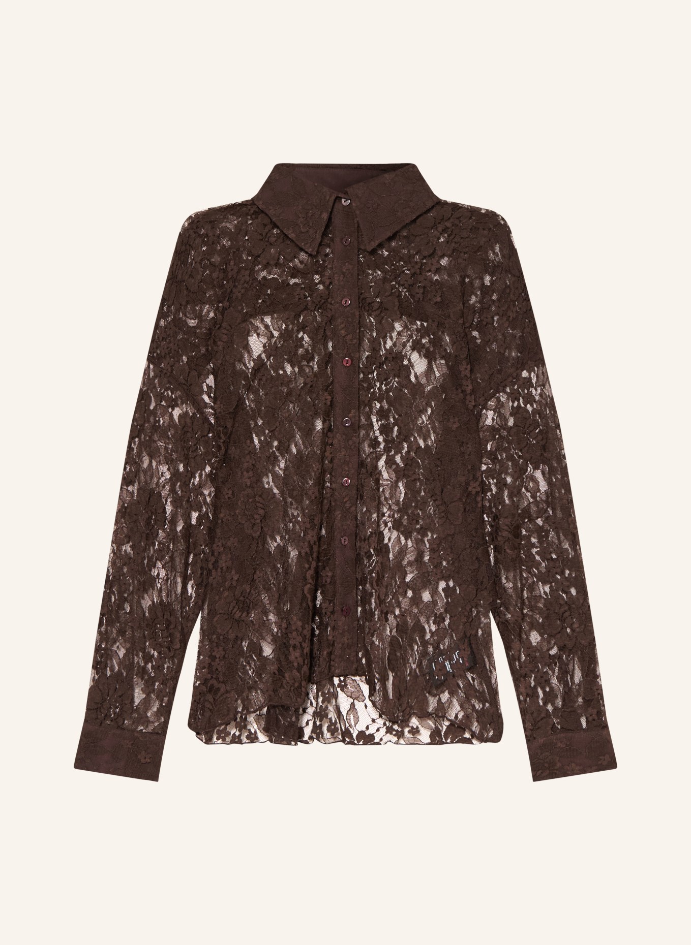 darling harbour Hemdbluse aus Spitze: DARK BROWN