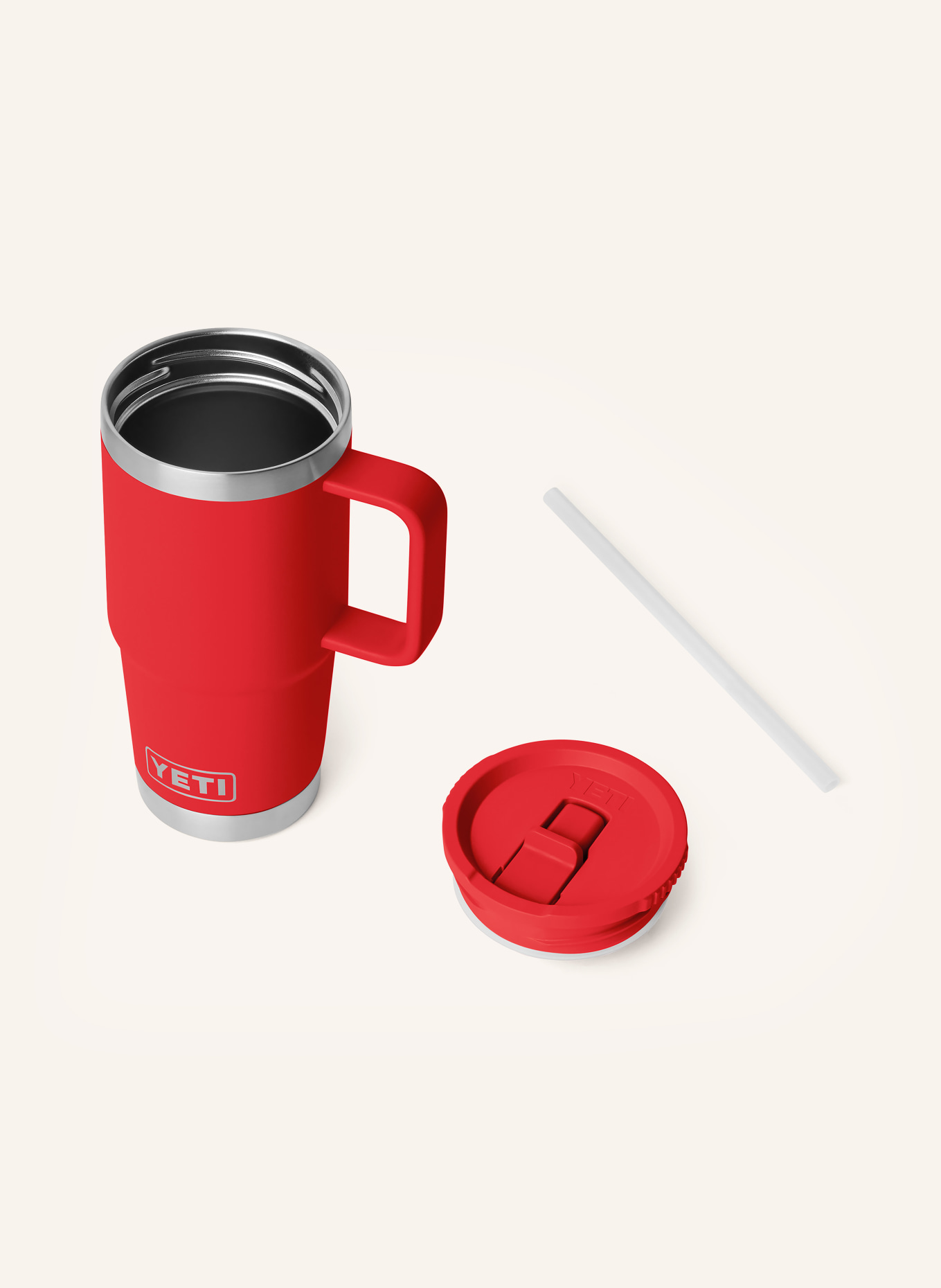 YETI Thermosbeker RAMBLER®: ROOD / ZILVER