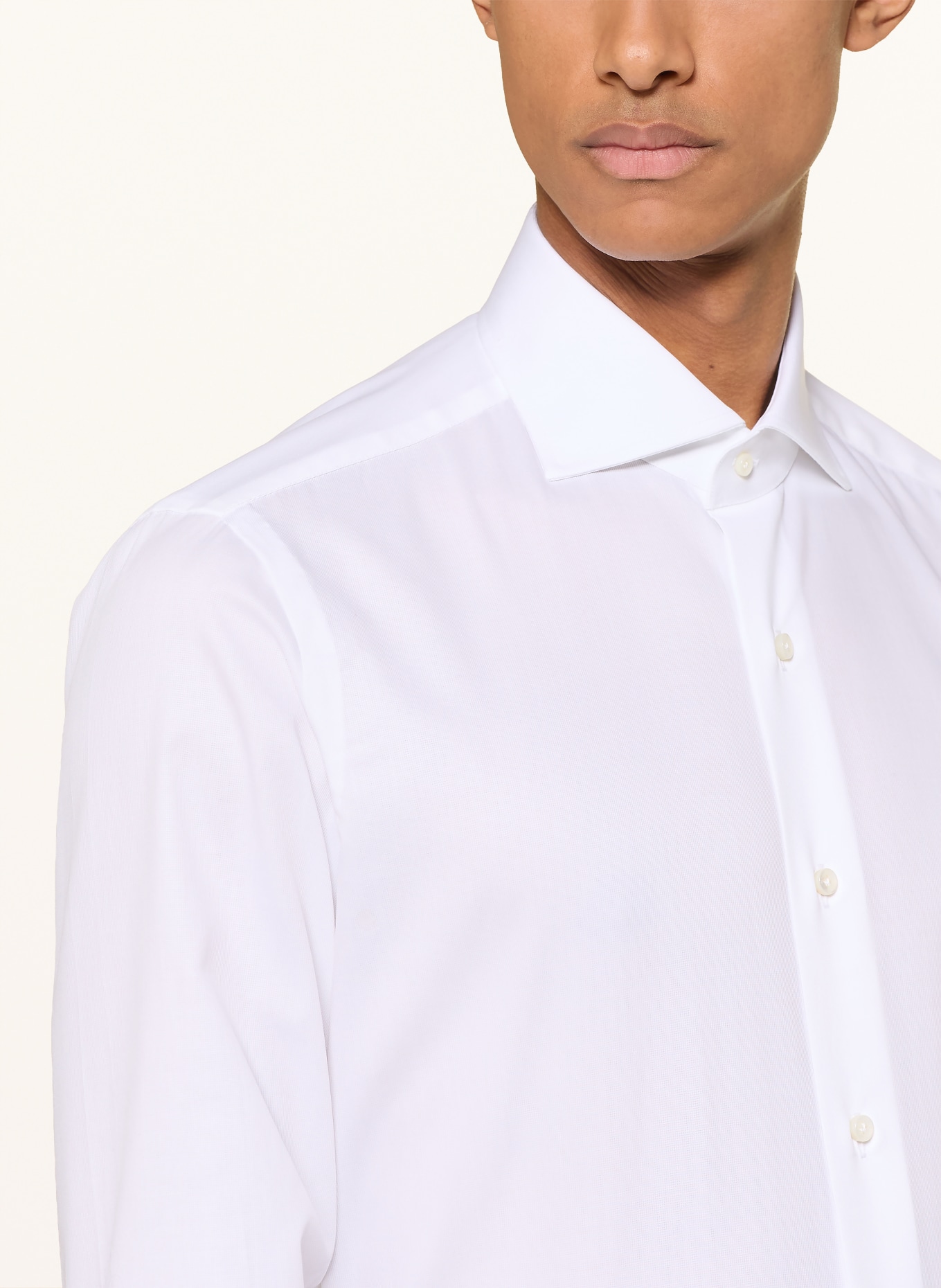 BARBA NAPOLI Slim-Fit Piqué Shirt: WHITE