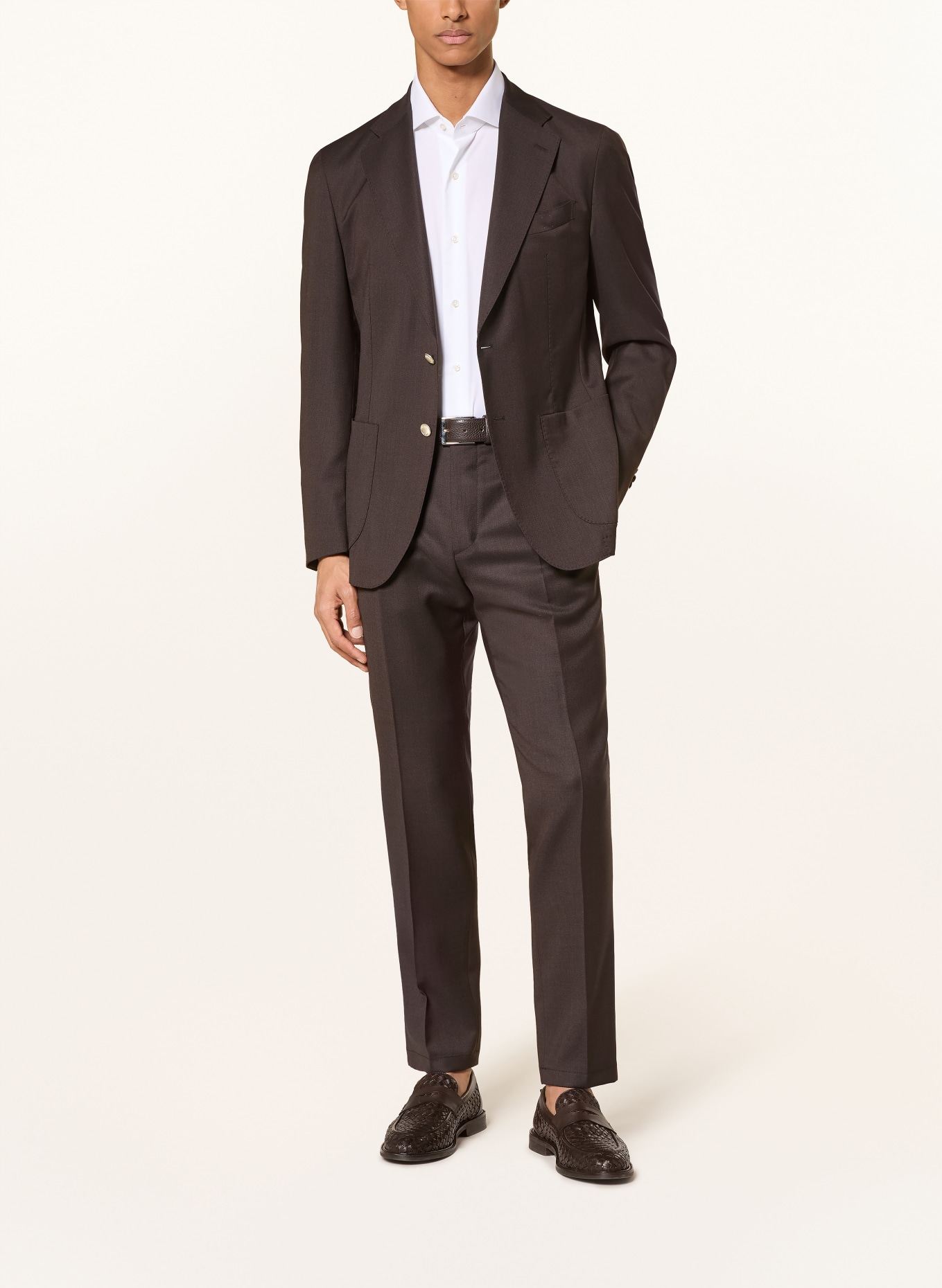 BARBA NAPOLI Slim-Fit Piqué Shirt: WHITE