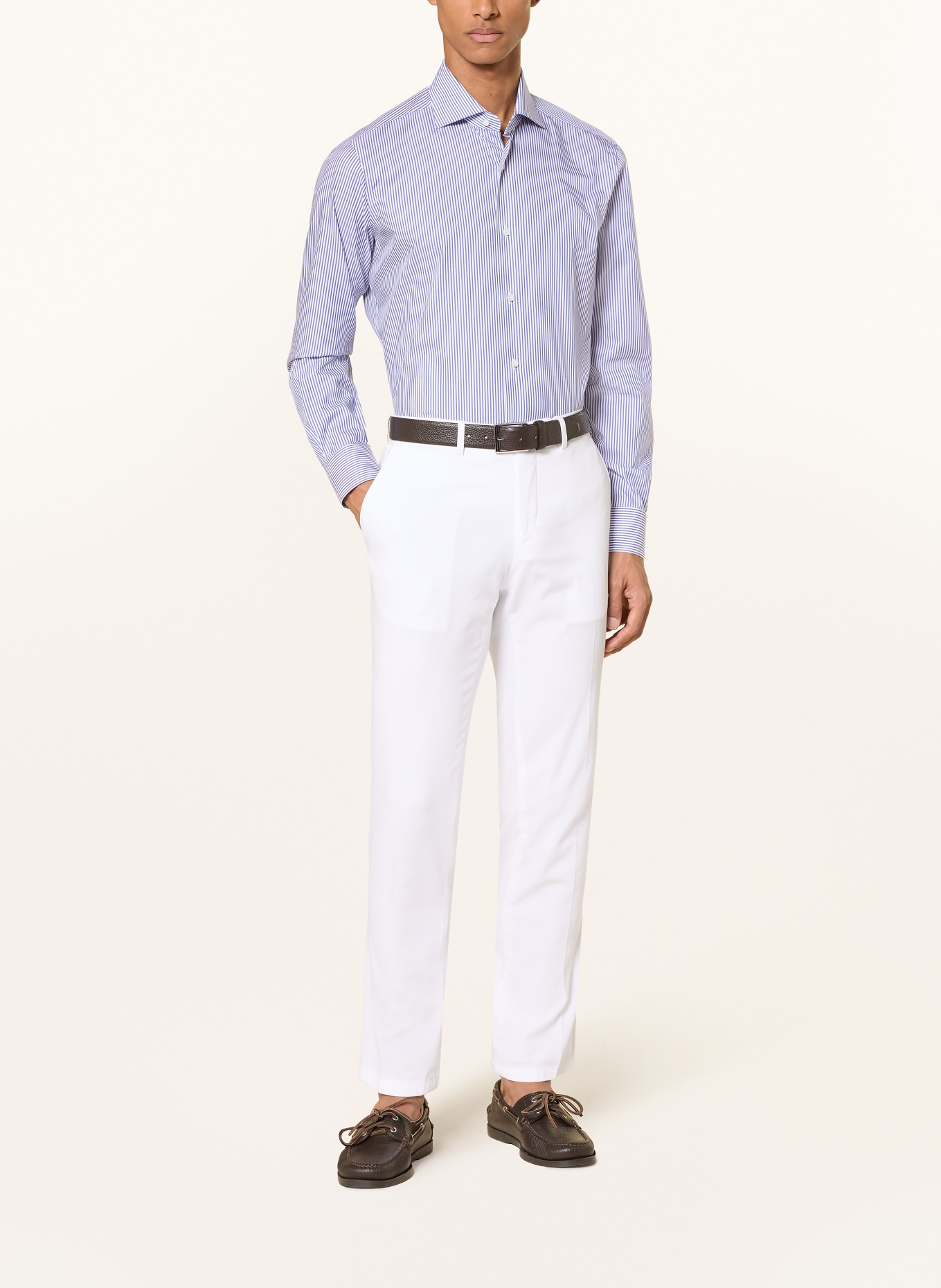 BARBA NAPOLI Chemise coupe ajustée: BLEU / BLANC