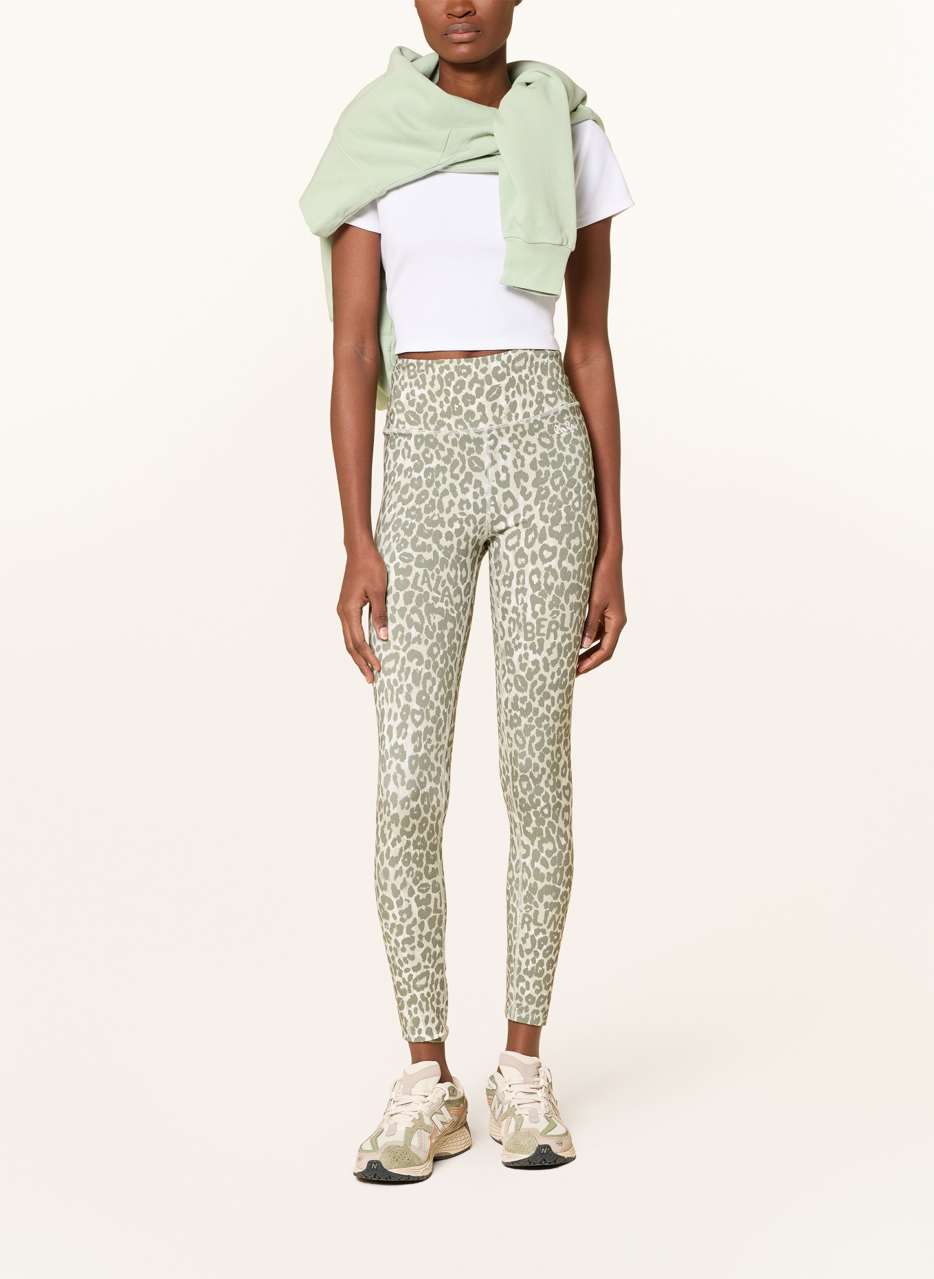 Lala Berlin Leggings LEA: GRÜN / CREME