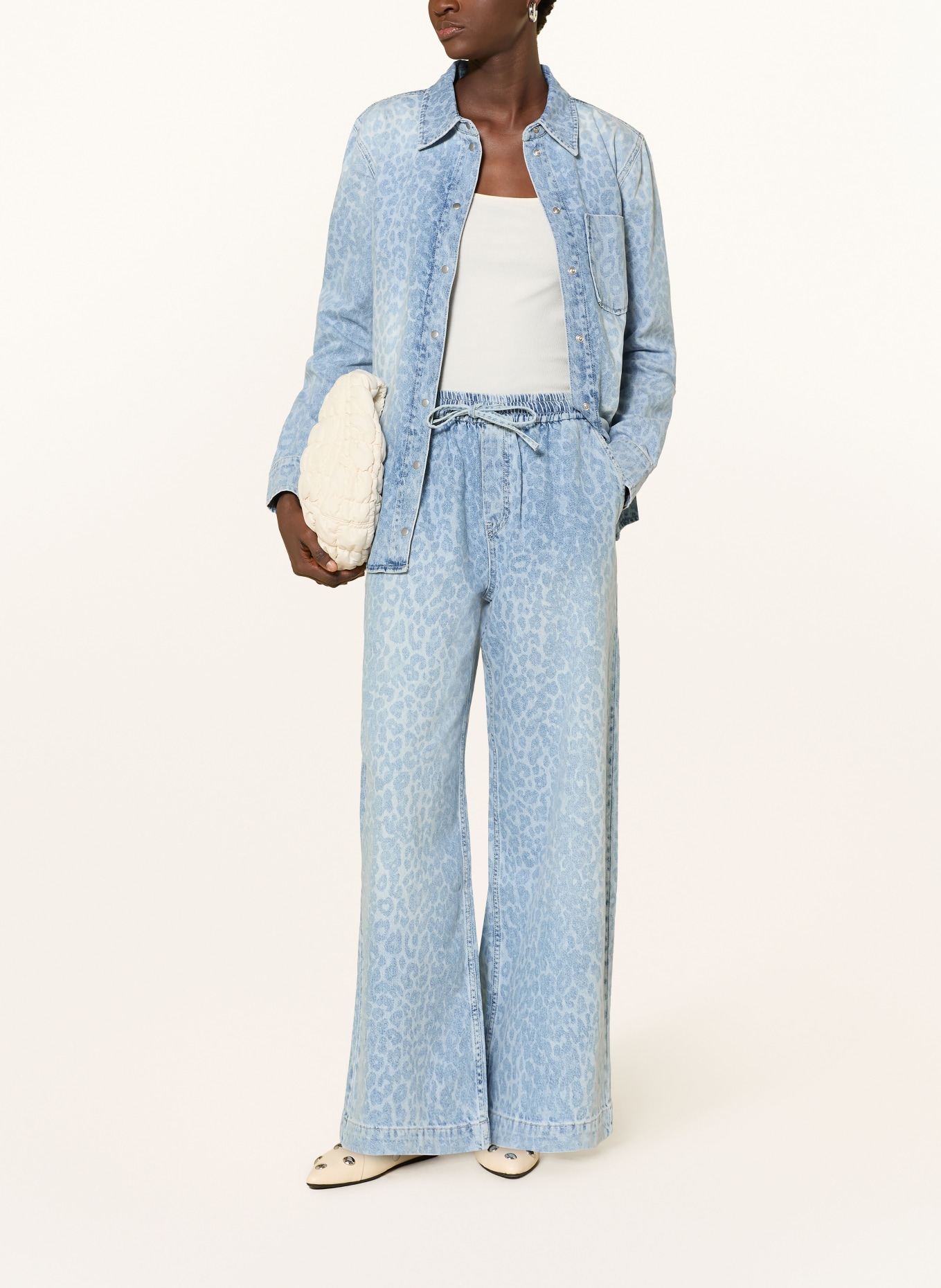 Lala Berlin Dżinsy z szerokimi nogawkami PALOMA: washed blue leo