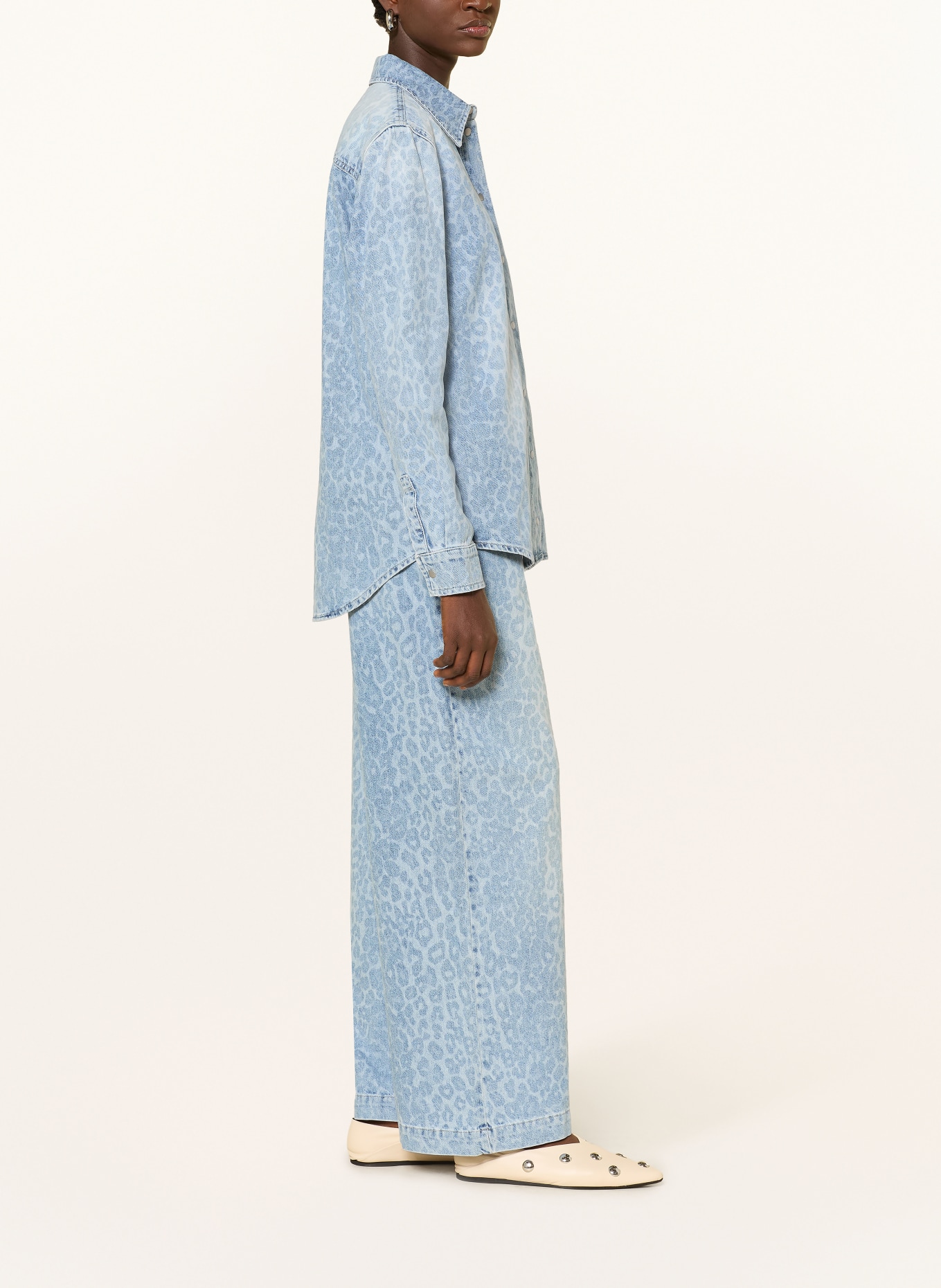 Lala Berlin Dżinsy z szerokimi nogawkami PALOMA: washed blue leo