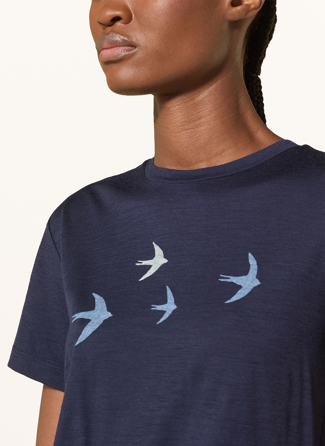 icebreaker Funktionsshirt MER 150 aus Merinowolle: BLAU / BLAUGRAU