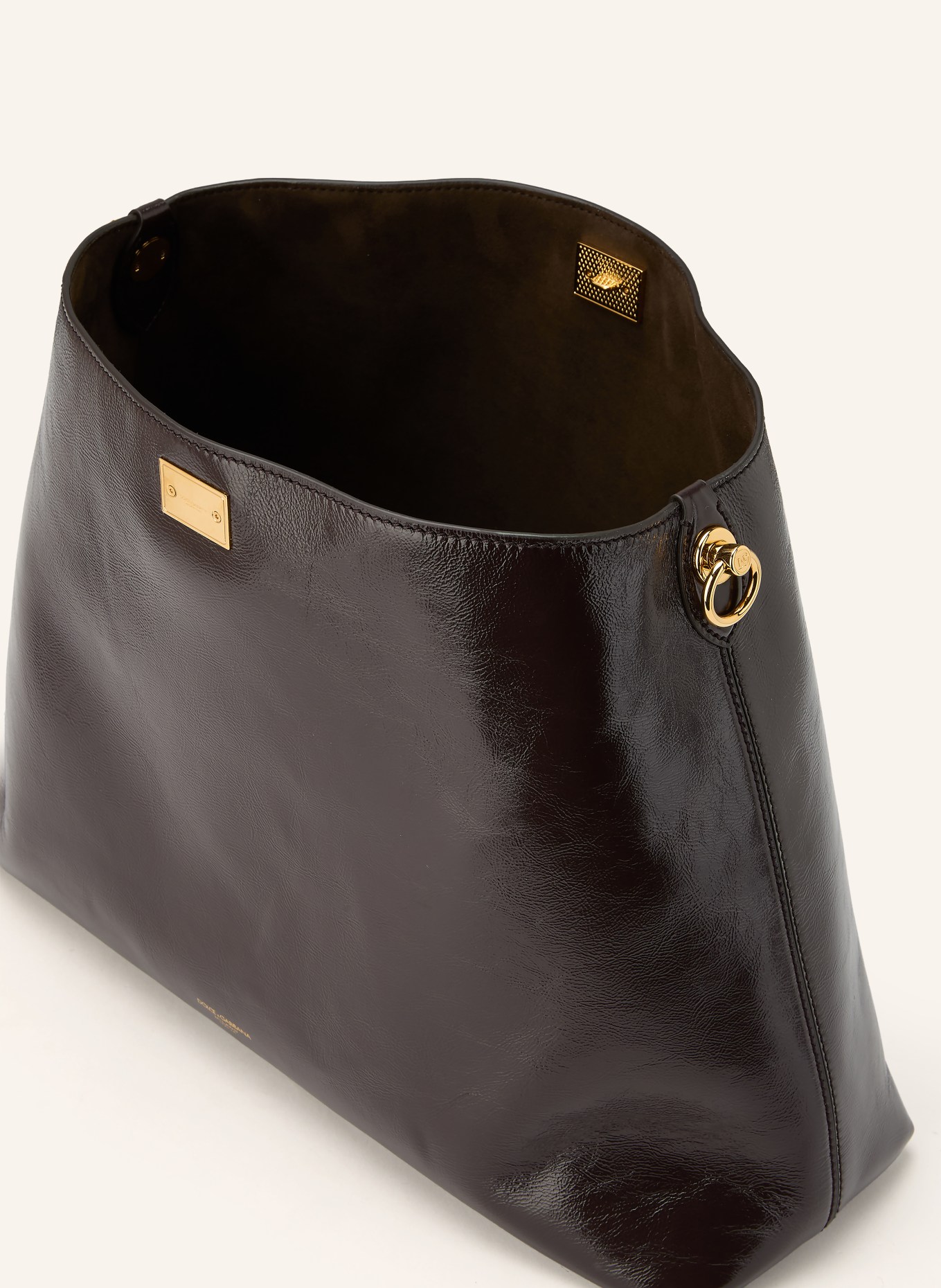 DOLCE & GABBANA VITTORIA LARGE Shoulder Bag: DARK BROWN / GOLD