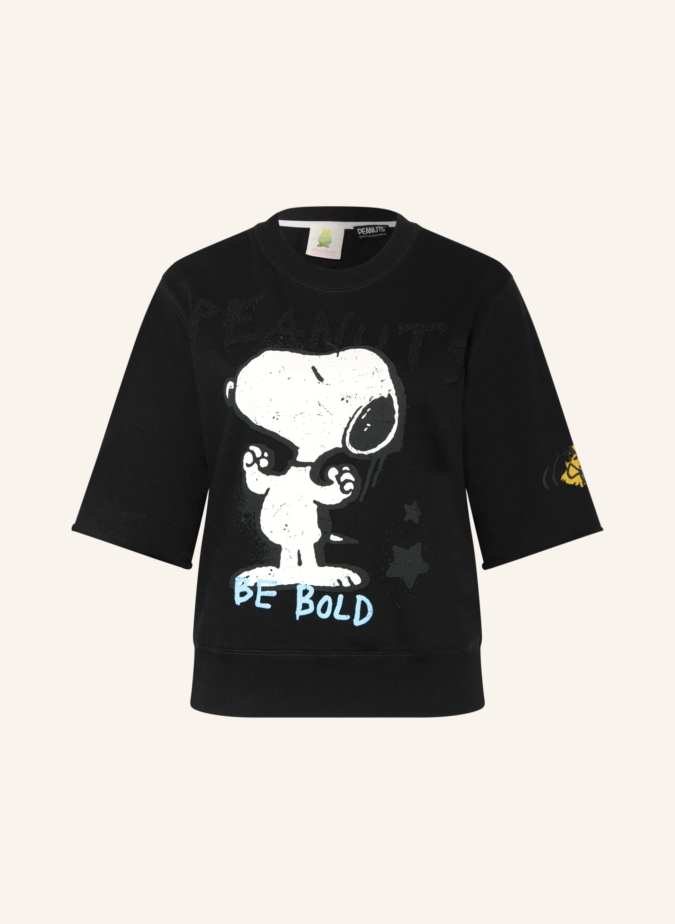 FrogBox Sweat-shirt à manches 3/4: NOIR / BLANC