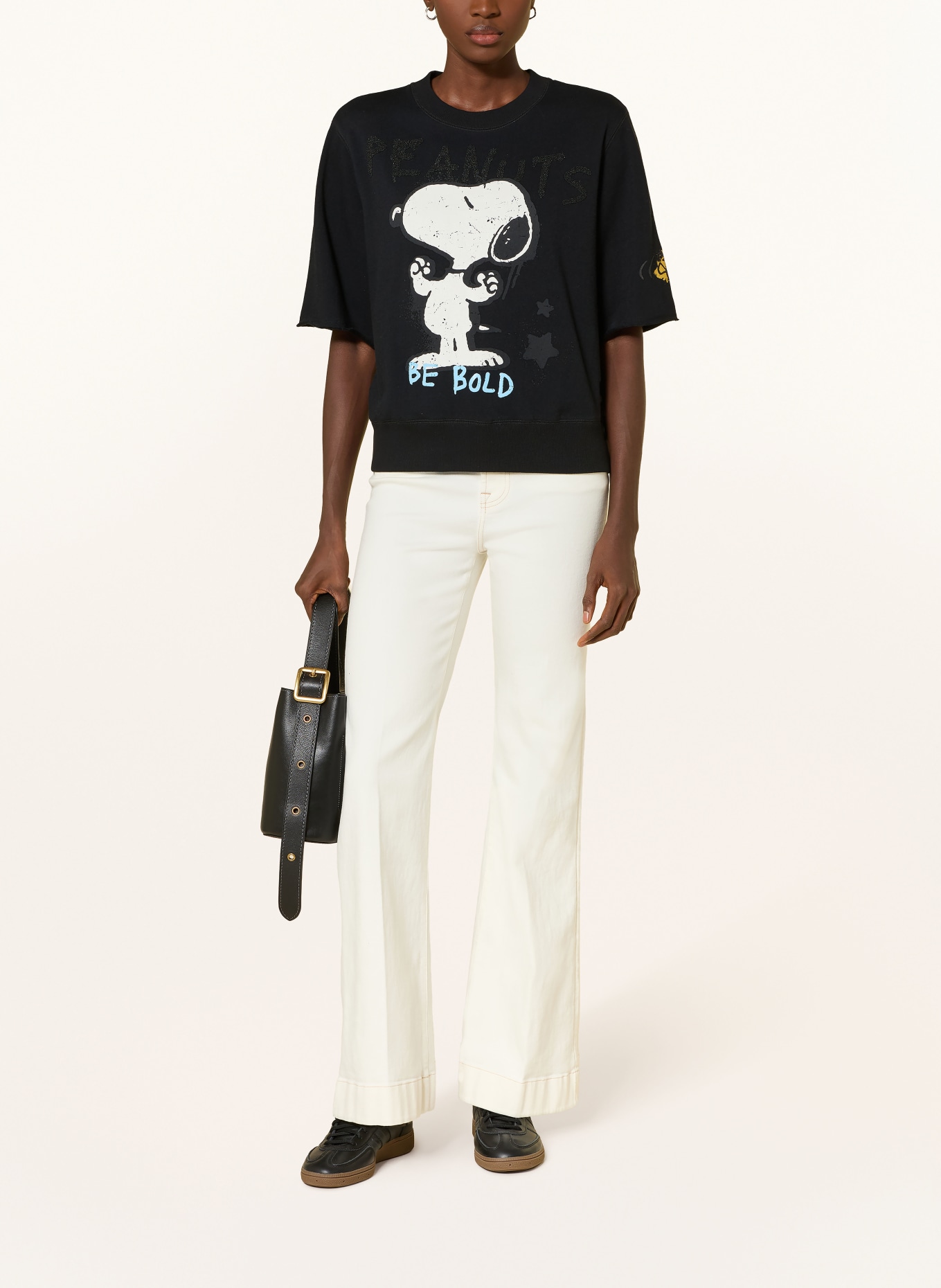 FrogBox Sweat-shirt à manches 3/4: NOIR / BLANC