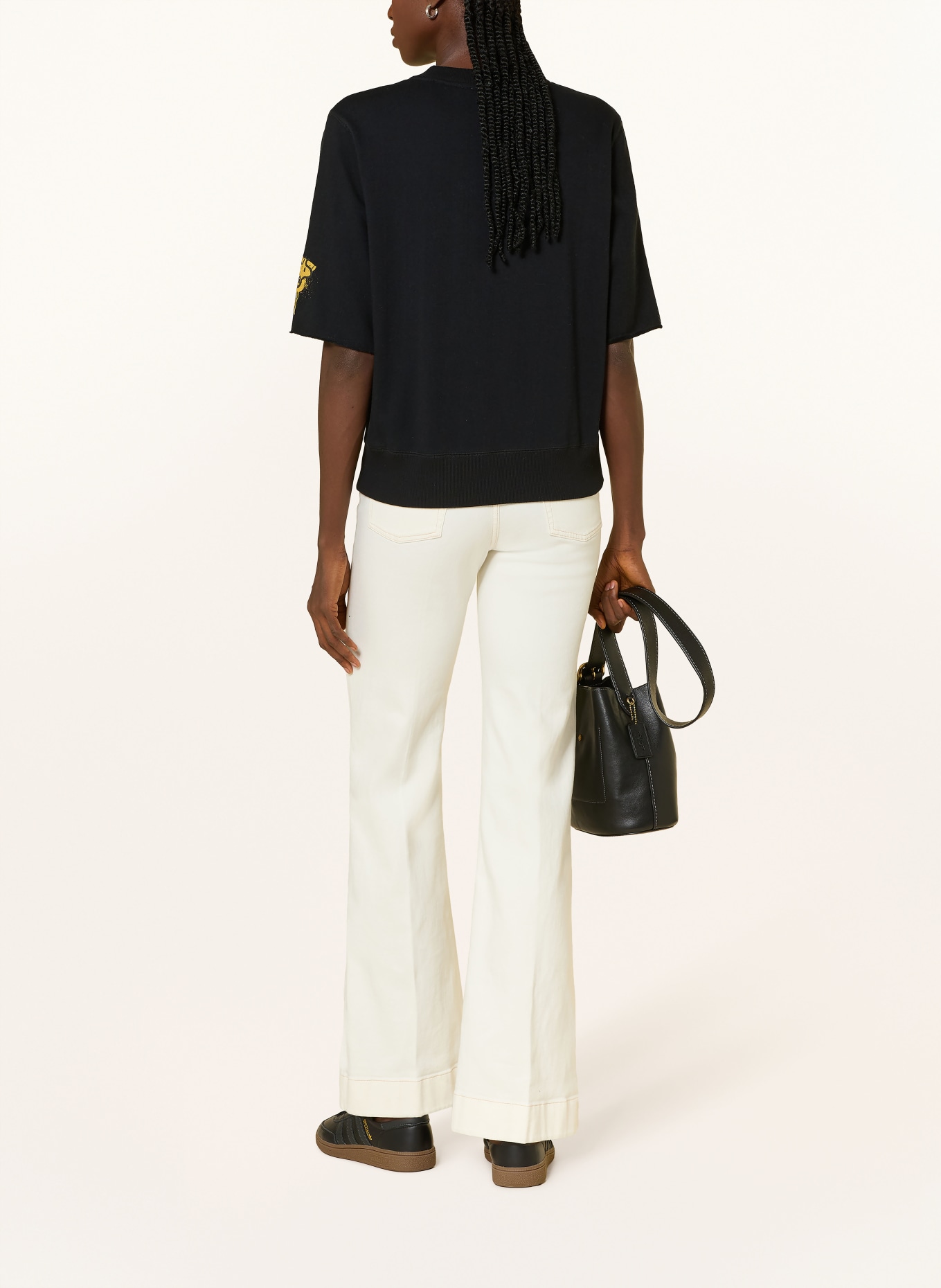 FrogBox Sweat-shirt à manches 3/4: NOIR / BLANC