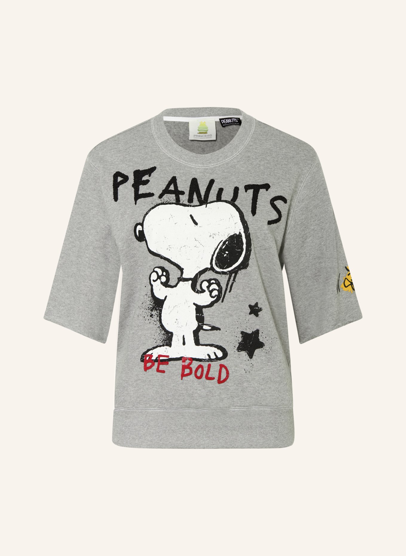 FrogBox Sweat-shirt à manches 3/4: GRIS / BLANC / NOIR