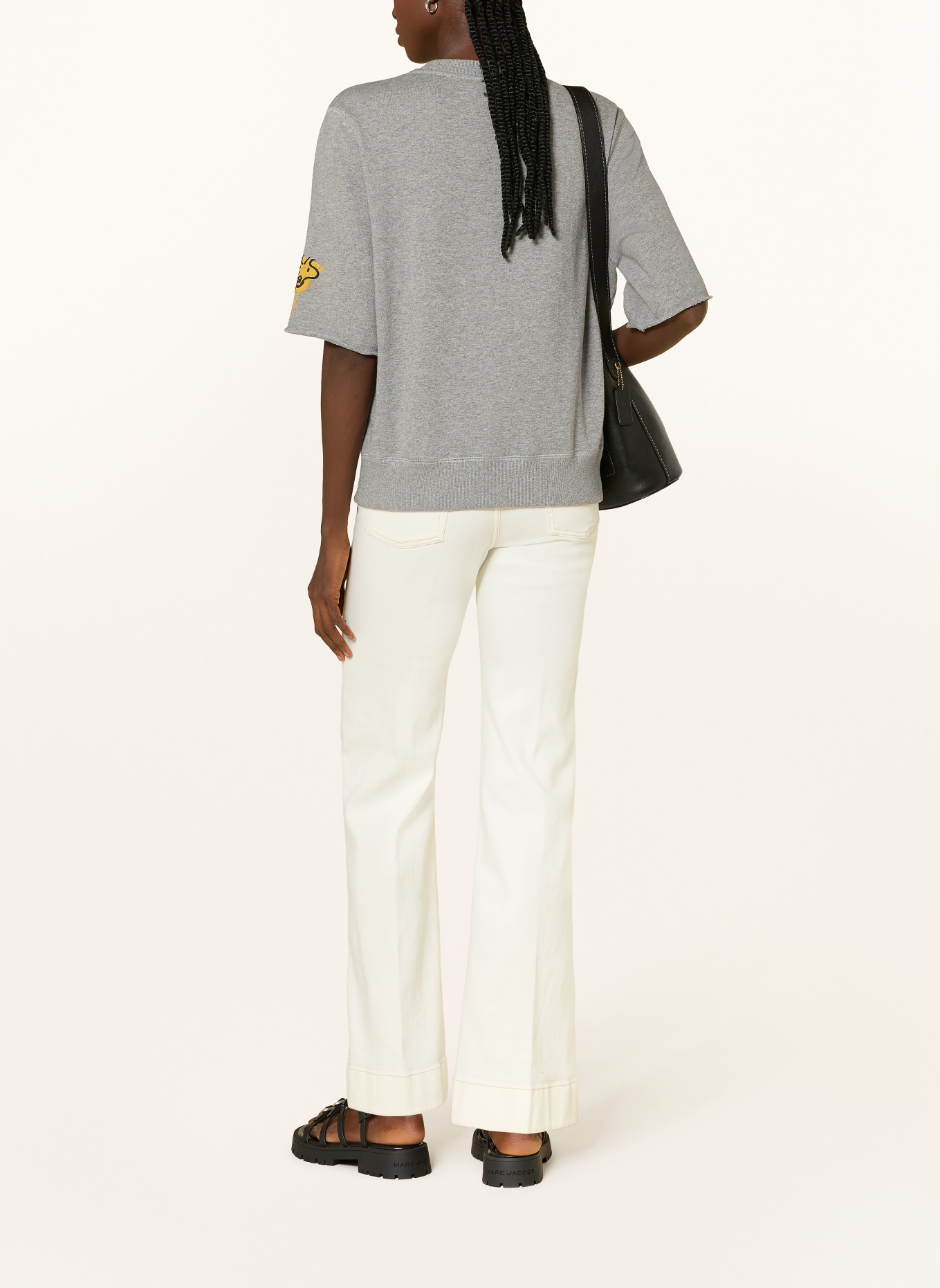 FrogBox Sweat-shirt à manches 3/4: GRIS / BLANC / NOIR