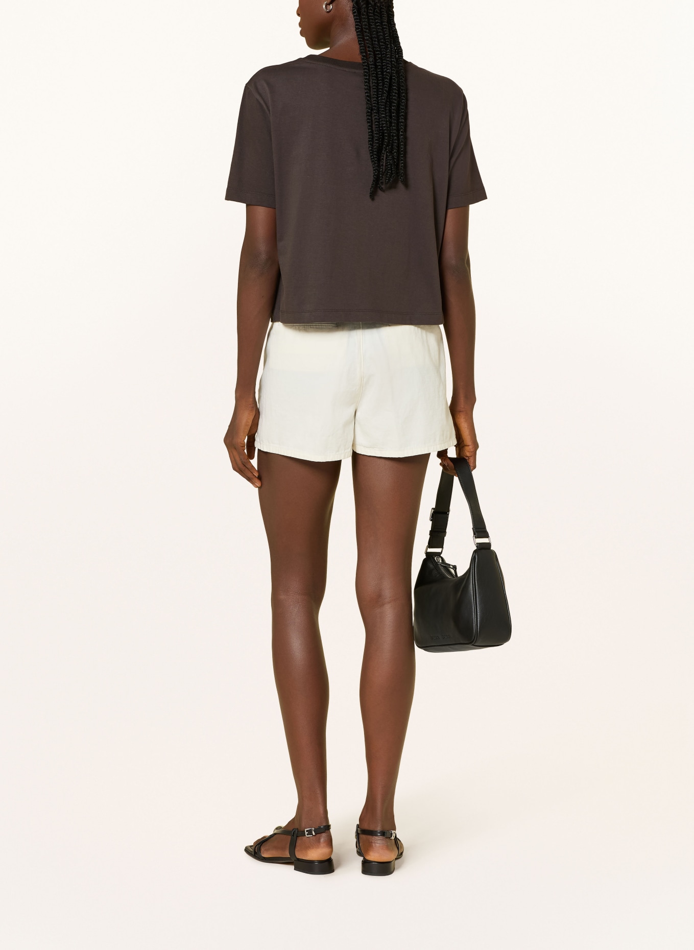 FrogBox T-shirt à paillettes: MARRON FONCÉ / BLANC / NOIR