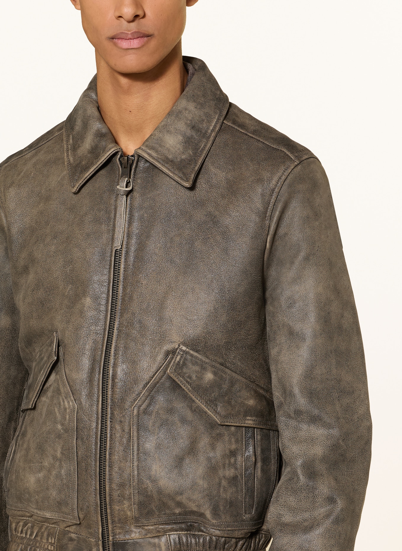 ALLSAINTS Lederjacke MARLAND: BRAUN