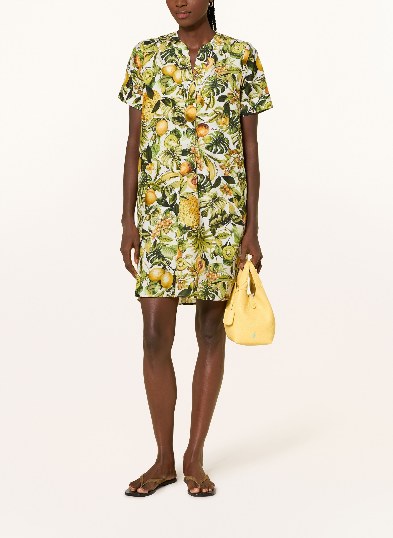 Princess GOES HOLLYWOOD Kleid mit Seide: GRÜN / DUNKELGELB / WEISS