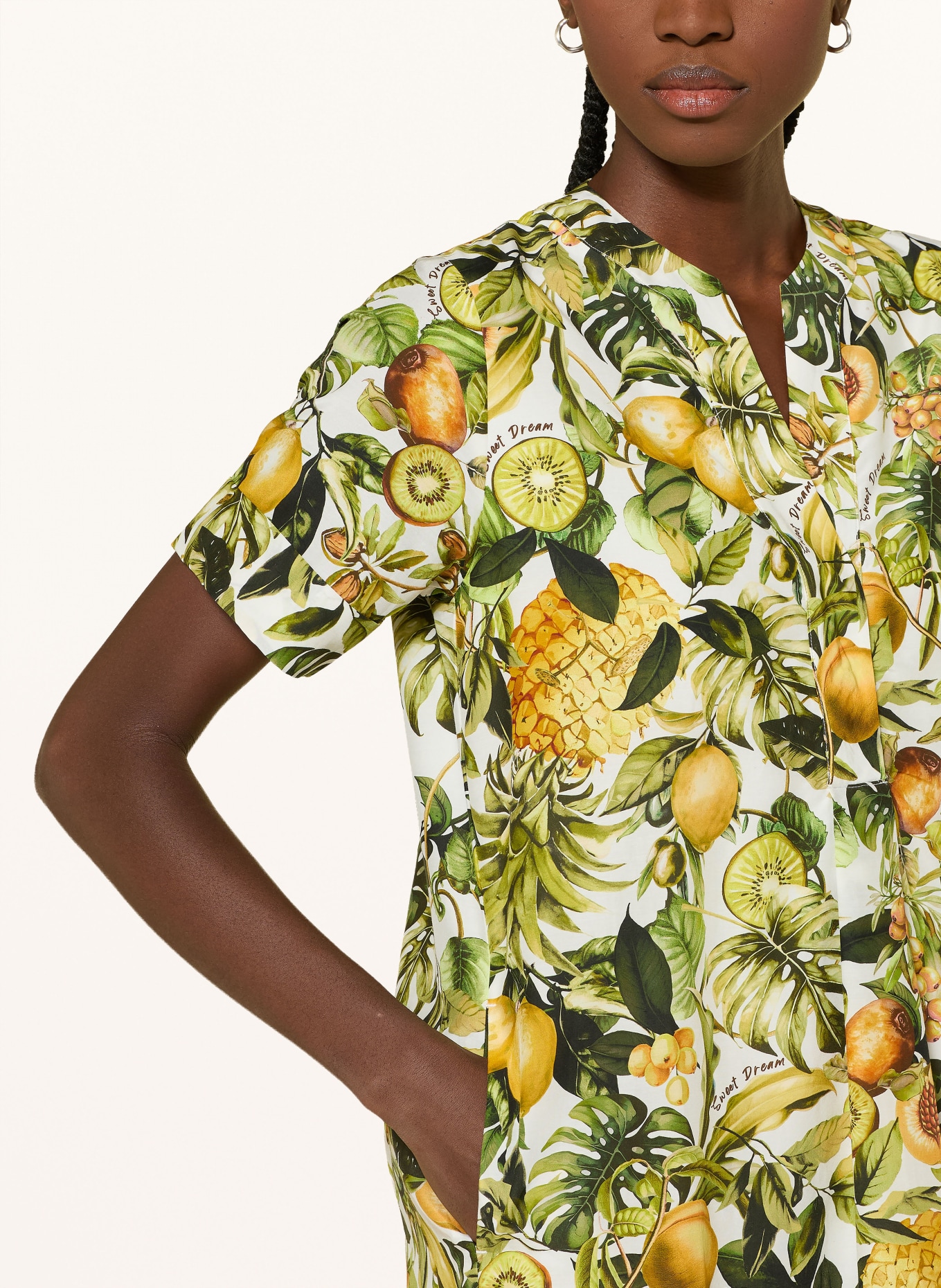 Princess GOES HOLLYWOOD Kleid mit Seide: GRÜN / DUNKELGELB / WEISS