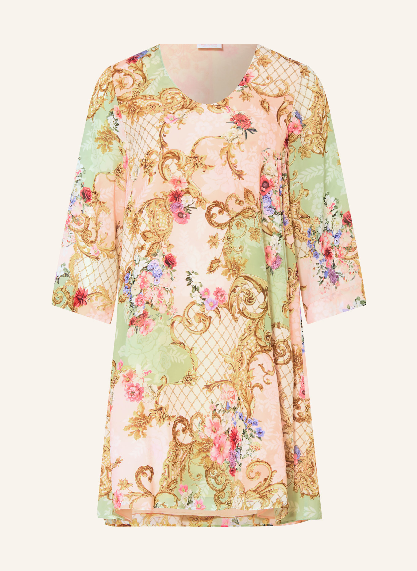 Princess GOES HOLLYWOOD Kleid mit 3/4-Arm: ROSÉ / COGNAC / HELLGRÜN