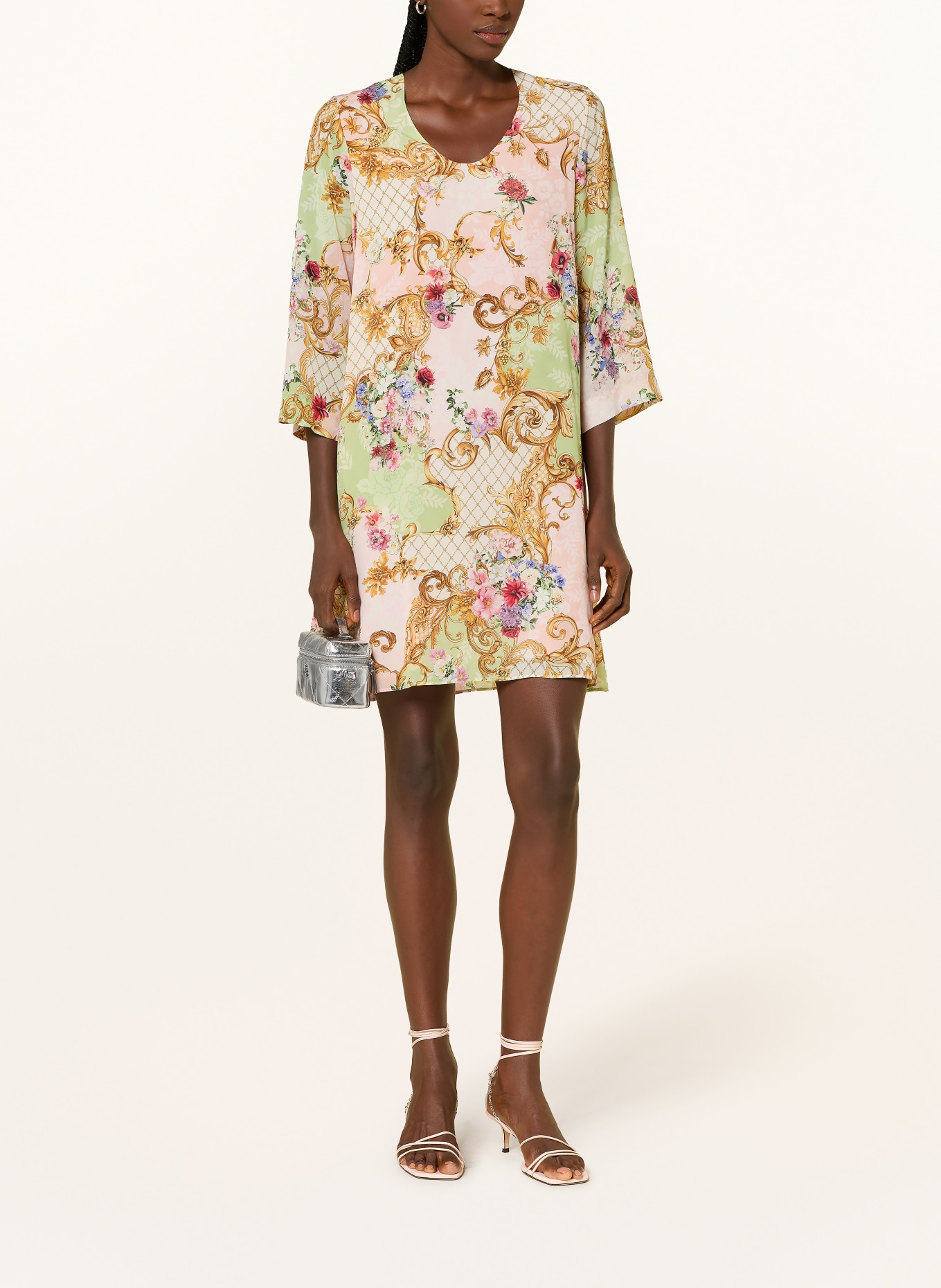 Princess GOES HOLLYWOOD Kleid mit 3/4-Arm: ROSÉ / COGNAC / HELLGRÜN