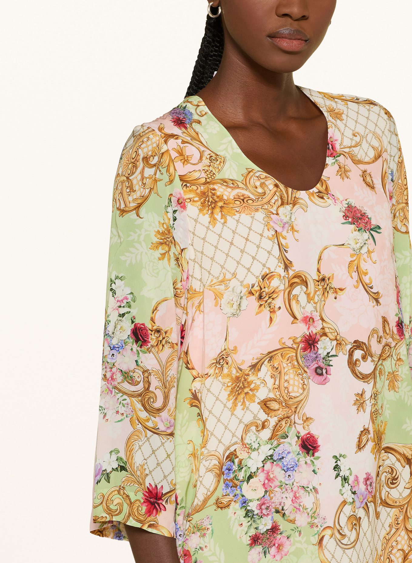 Princess GOES HOLLYWOOD Kleid mit 3/4-Arm: ROSÉ / COGNAC / HELLGRÜN