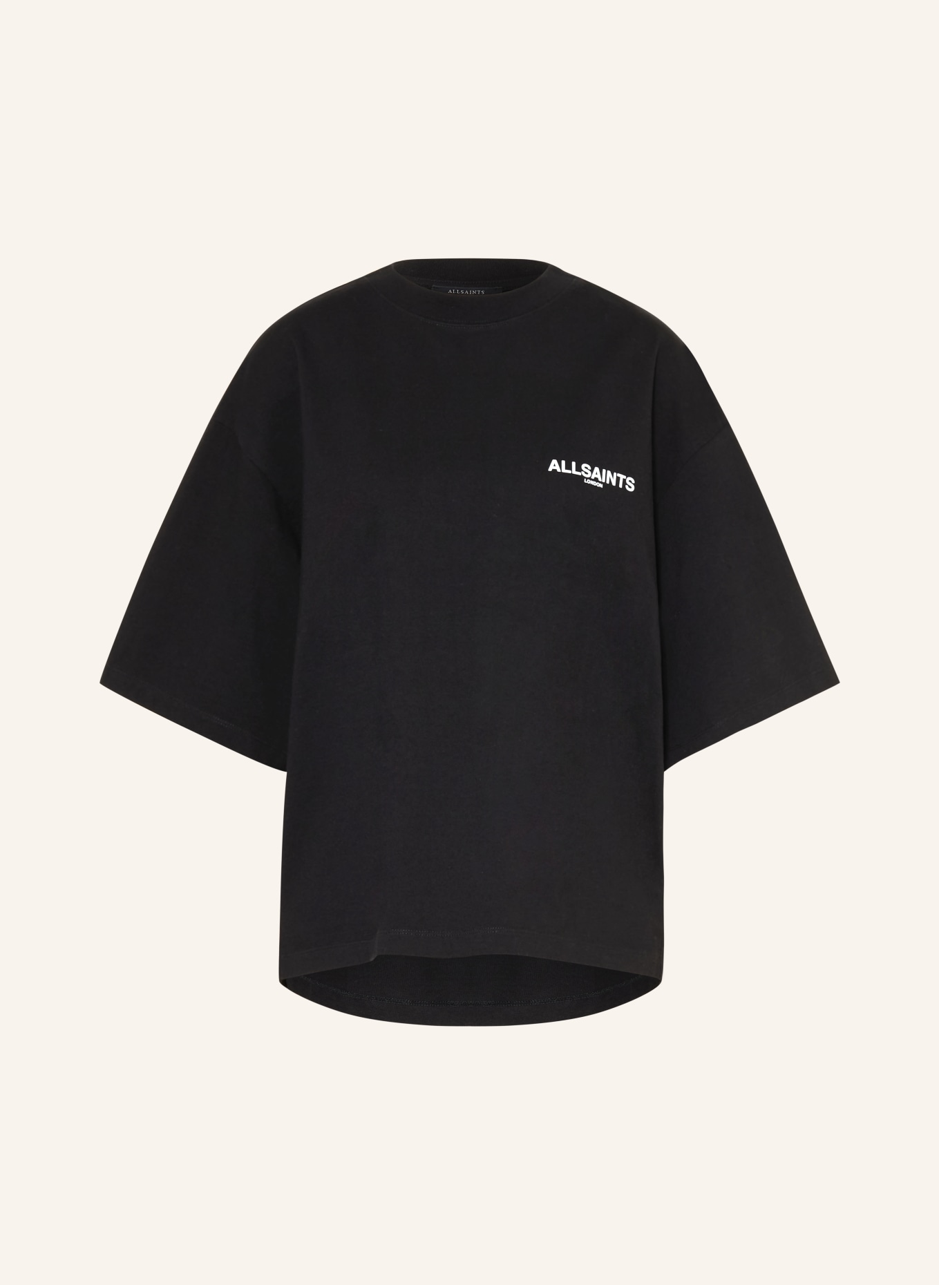 ALLSAINTS Koszulka oversize HALIS AMELIE: CZARNY / SZARY / BIAŁY