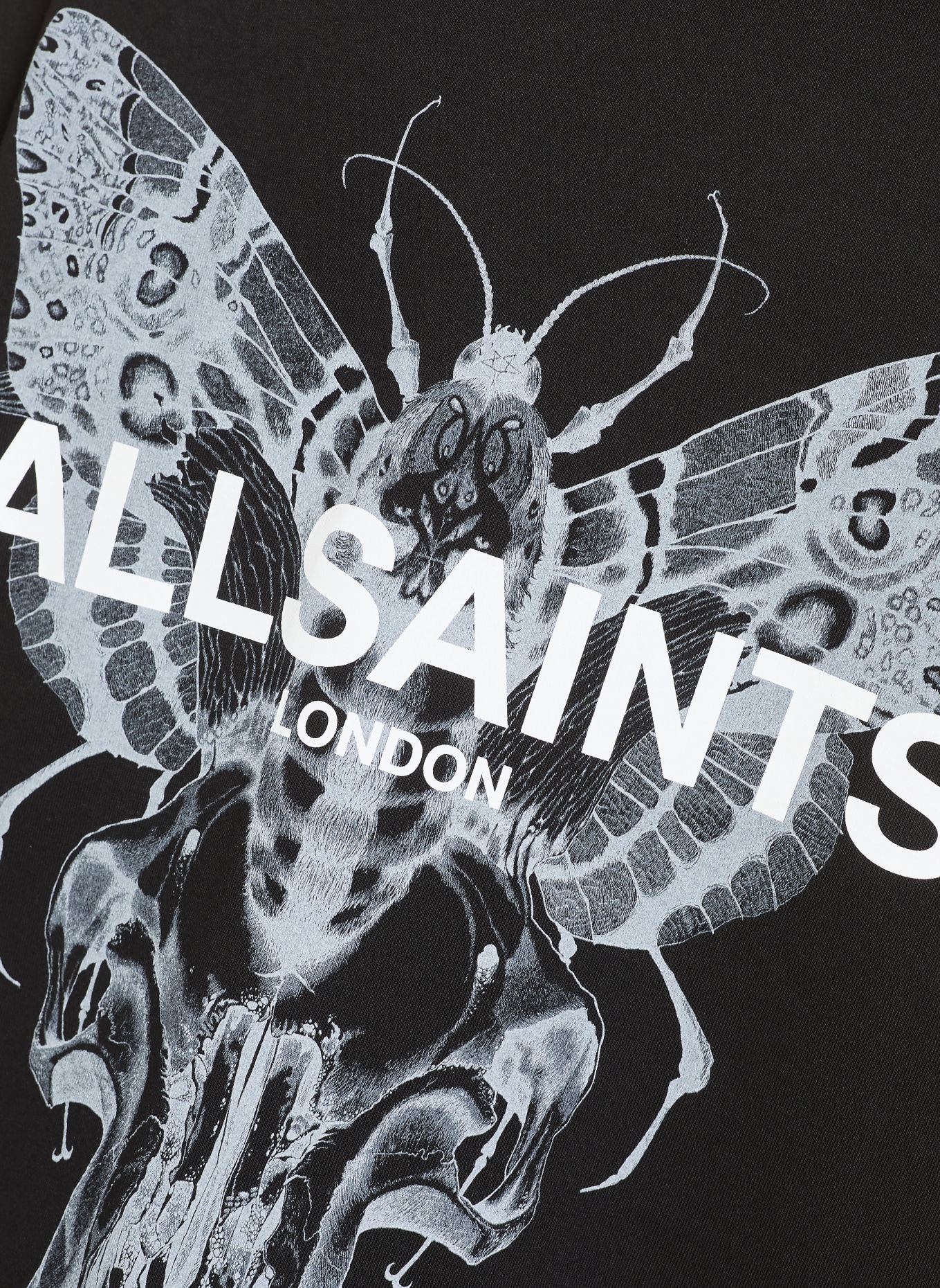 ALLSAINTS Koszulka oversize HALIS AMELIE: CZARNY / SZARY / BIAŁY