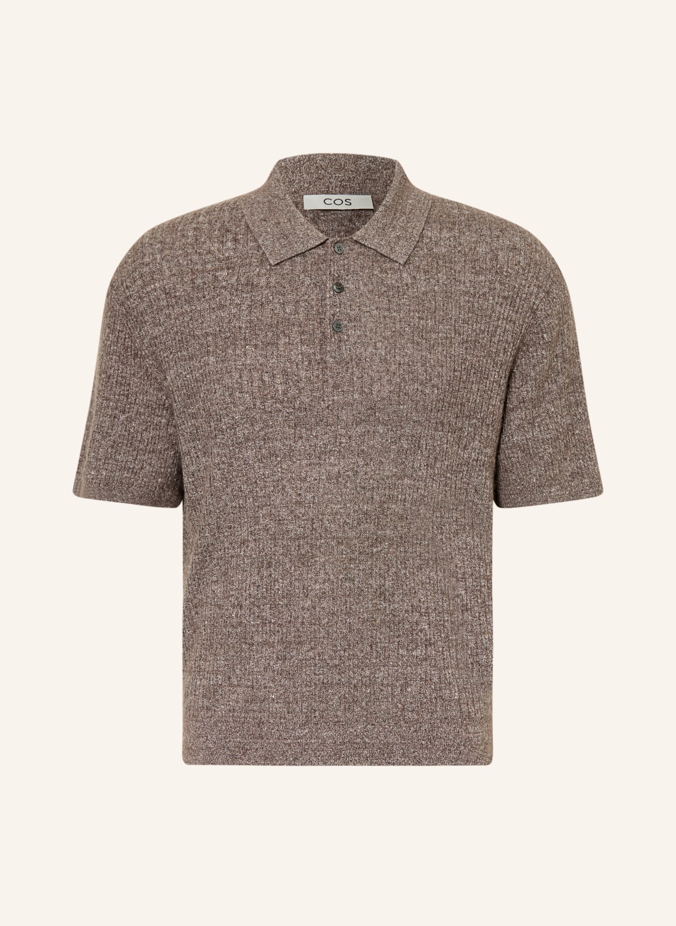 COS Polo en maille avec soie et lin: MARRON