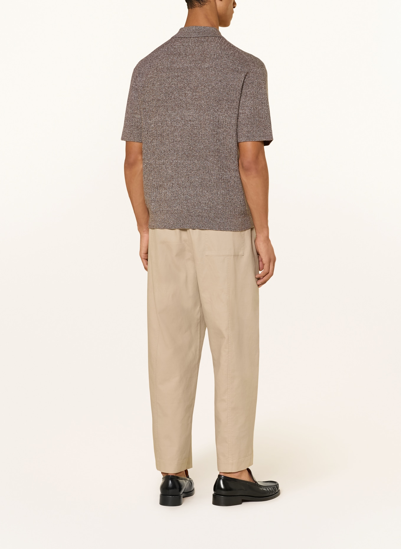 COS Polo en maille avec soie et lin: MARRON