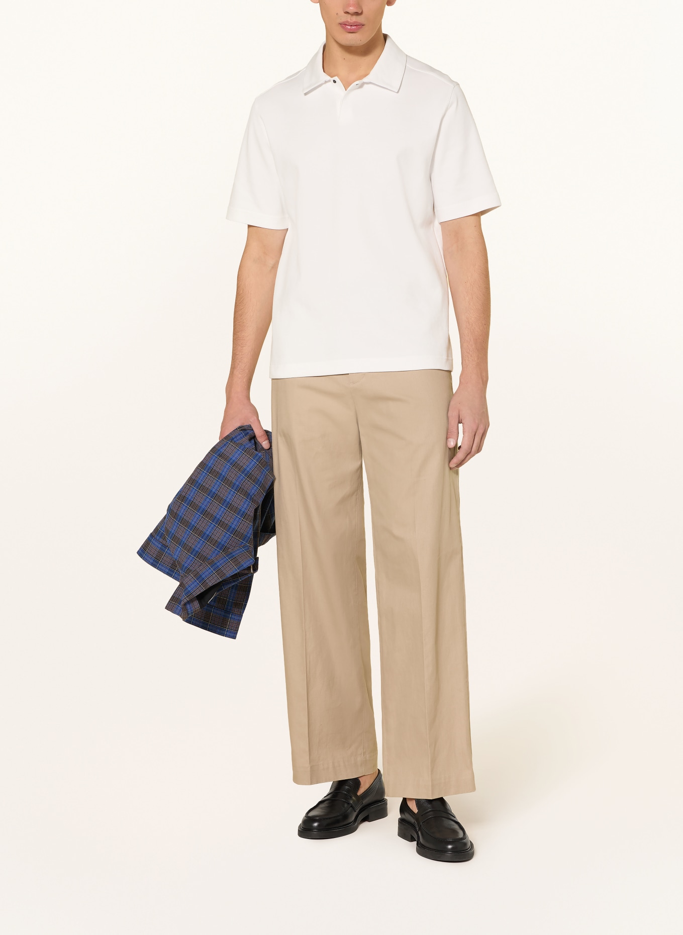 COS piqué polo shirt: BLACK / WHITE