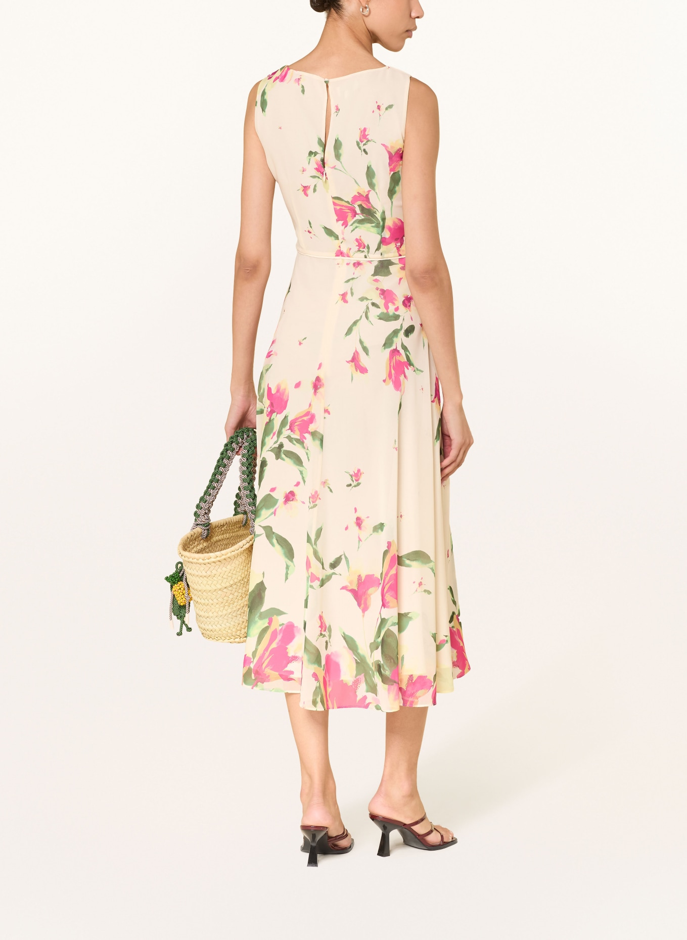 HOBBS Robe CARLY: JAUNE CLAIR / ROSE FUCHSIA / VERT