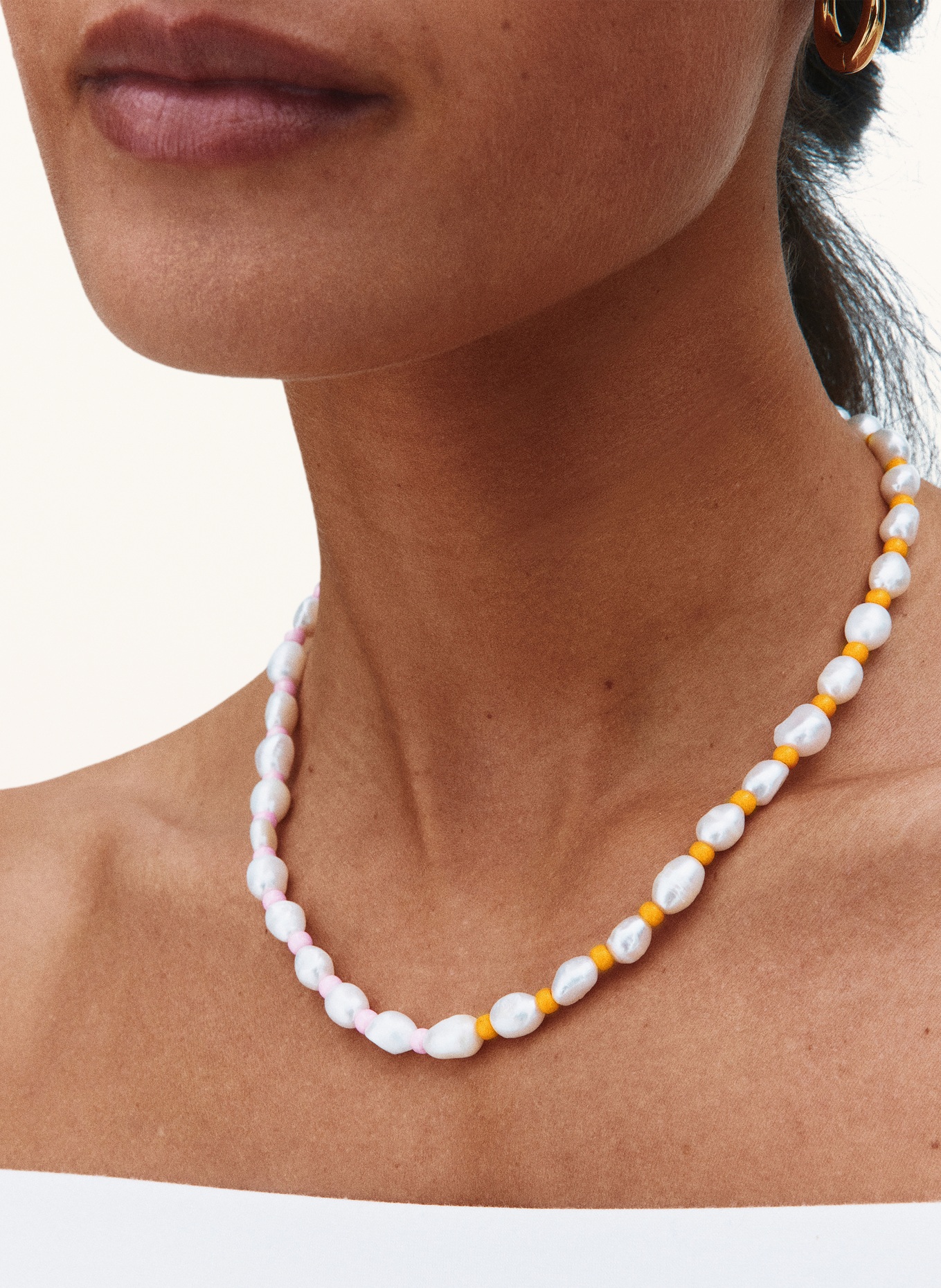 EDBLAD Collier VOYAGE: BLANC / ROSE / ORANGE