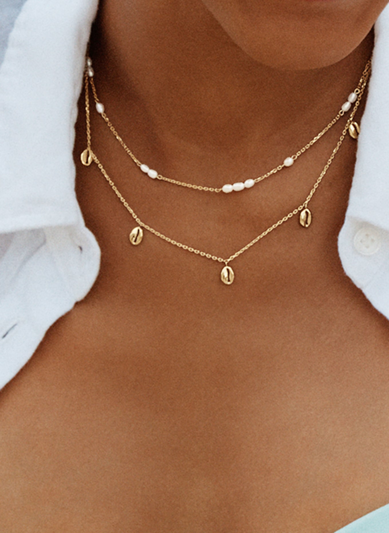 EDBLAD Halskette BREEZE: GOLD / WEISS