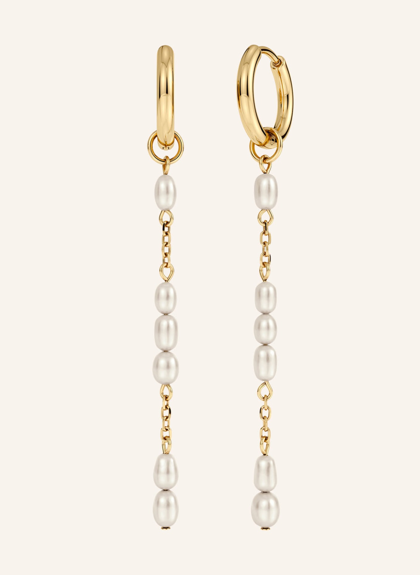 EDBLAD Náušnice BREEZE: ZLATÁ / BÍLÁ