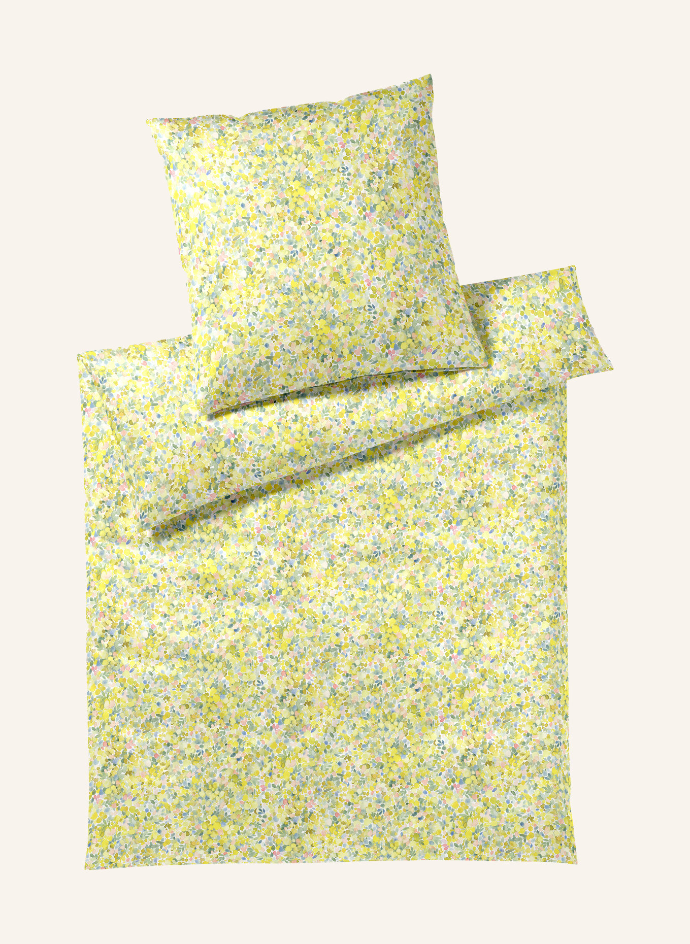 elegante Linge de lit MIMOSA: JAUNE CLAIR / ROSE / BLEU CLAIR