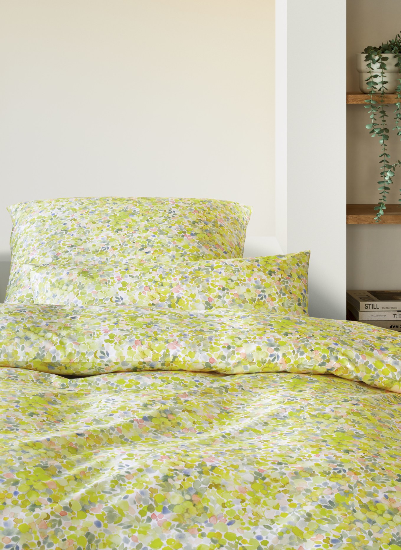 elegante Linge de lit MIMOSA: JAUNE CLAIR / ROSE / BLEU CLAIR