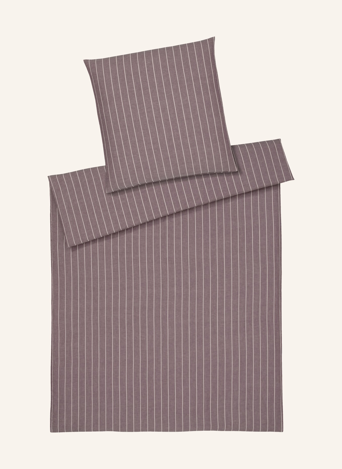 elegante Linge de lit HUMBLE avec lin: MARRON FONCÉ / ROSÉ