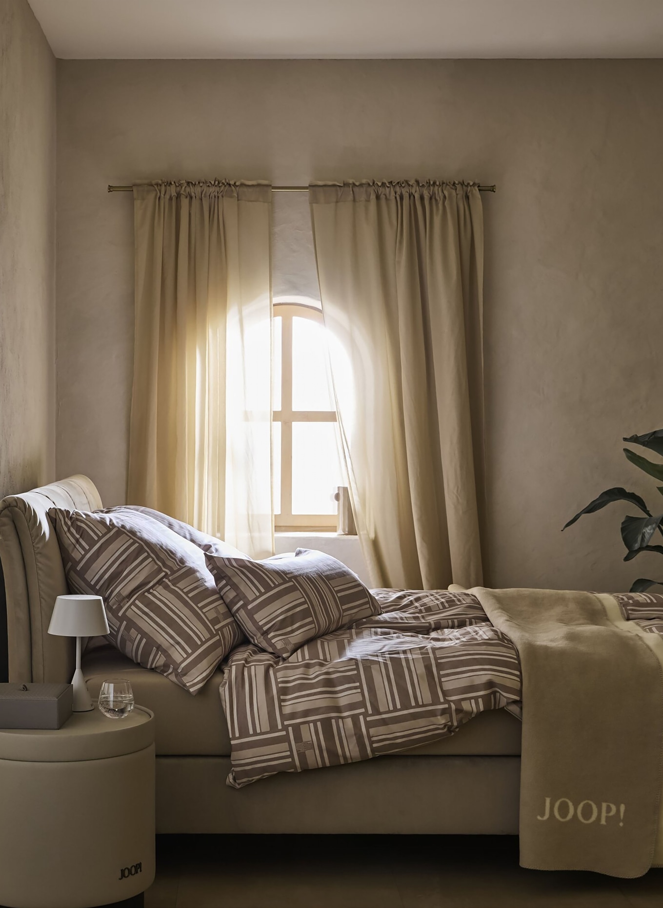 JOOP! Linge de lit WEAVE: TAUPE / CRÈME