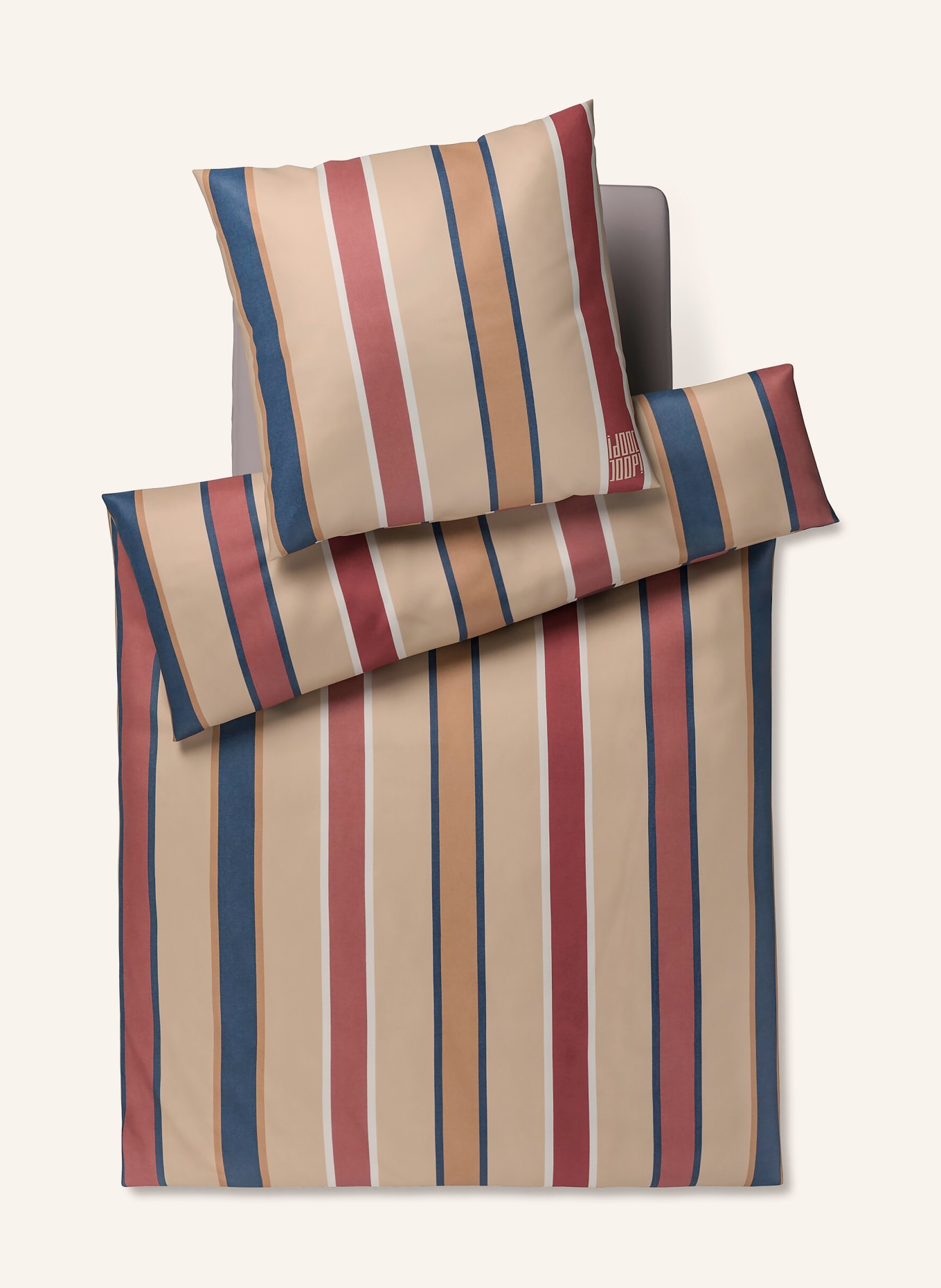 JOOP! Bettwäsche BANKS: BEIGE / HELLROT / PETROL