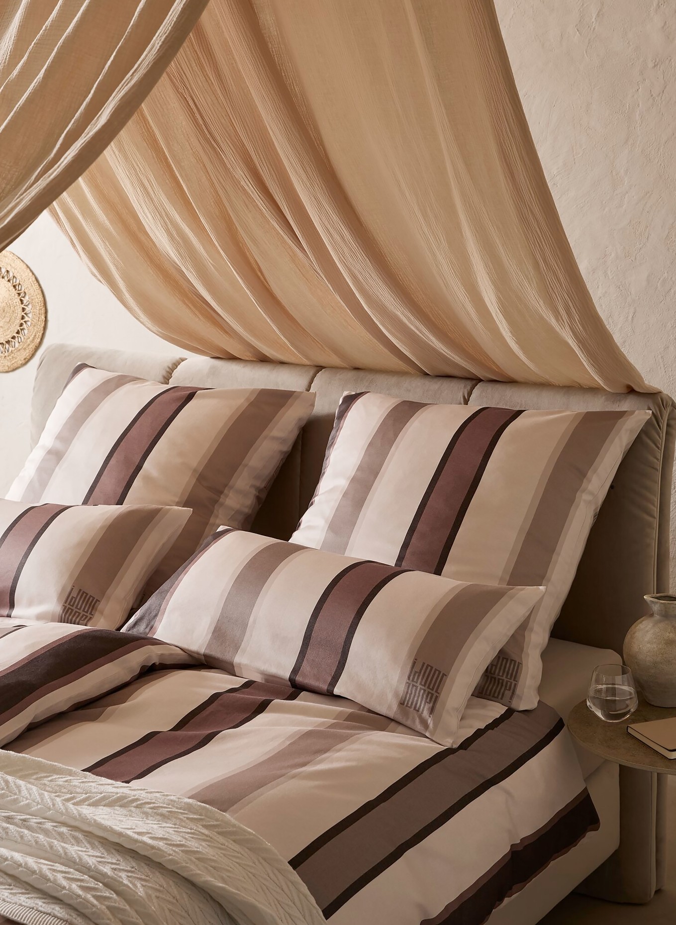 JOOP! Bettwäsche BANKS: CREME / DUNKELLILA / LILA