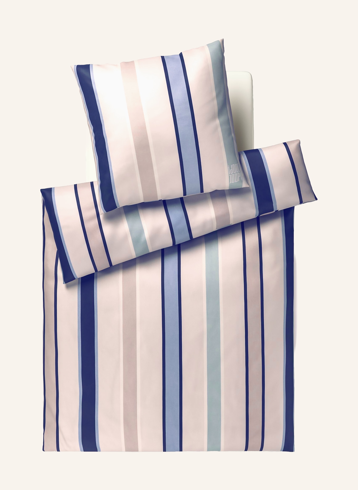 JOOP! Bettwäsche BANKS: HELLGRAU / HELLBLAU / DUNKELBLAU